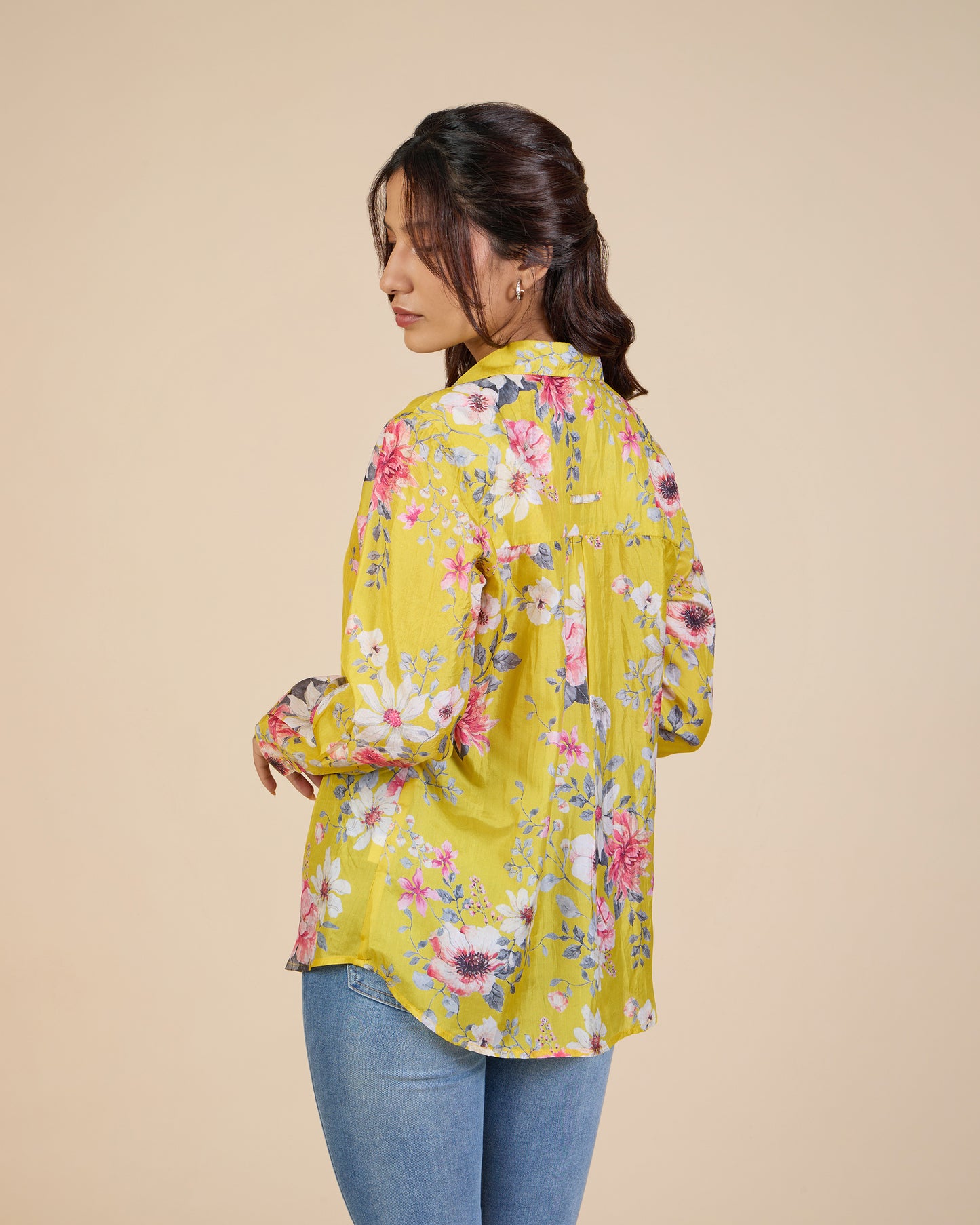 Yellow Wild Flower Silk Shirt – Silk Route Collection