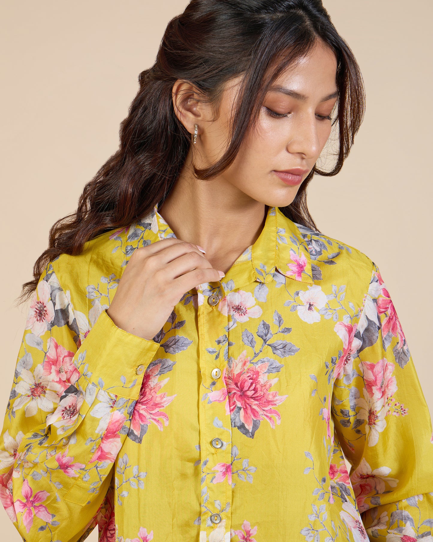 Yellow Wild Flower Silk Shirt – Silk Route Collection