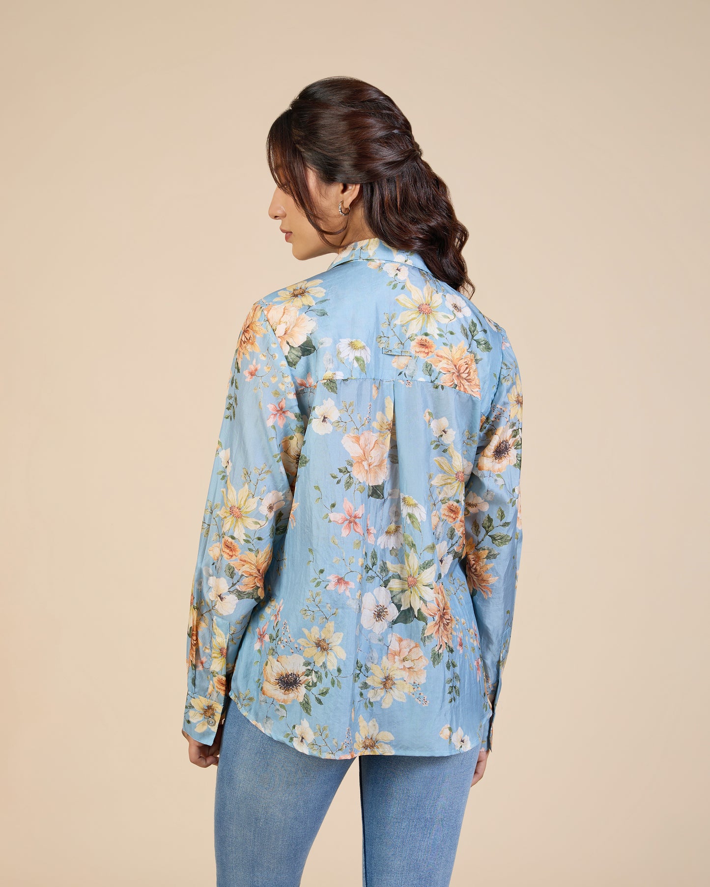 Blue Wild Flower Silk Shirt – Silk Route Collection