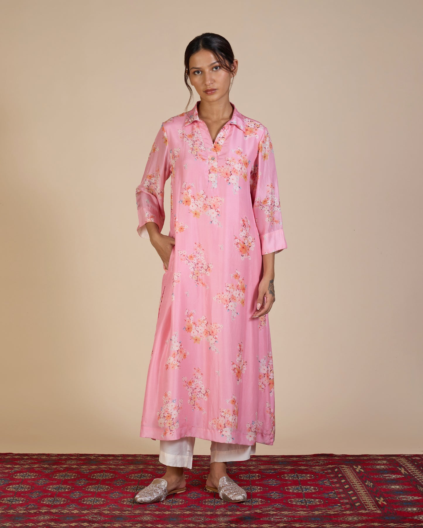 Pink Sakura Co-Ord Set – Silk Route Collection