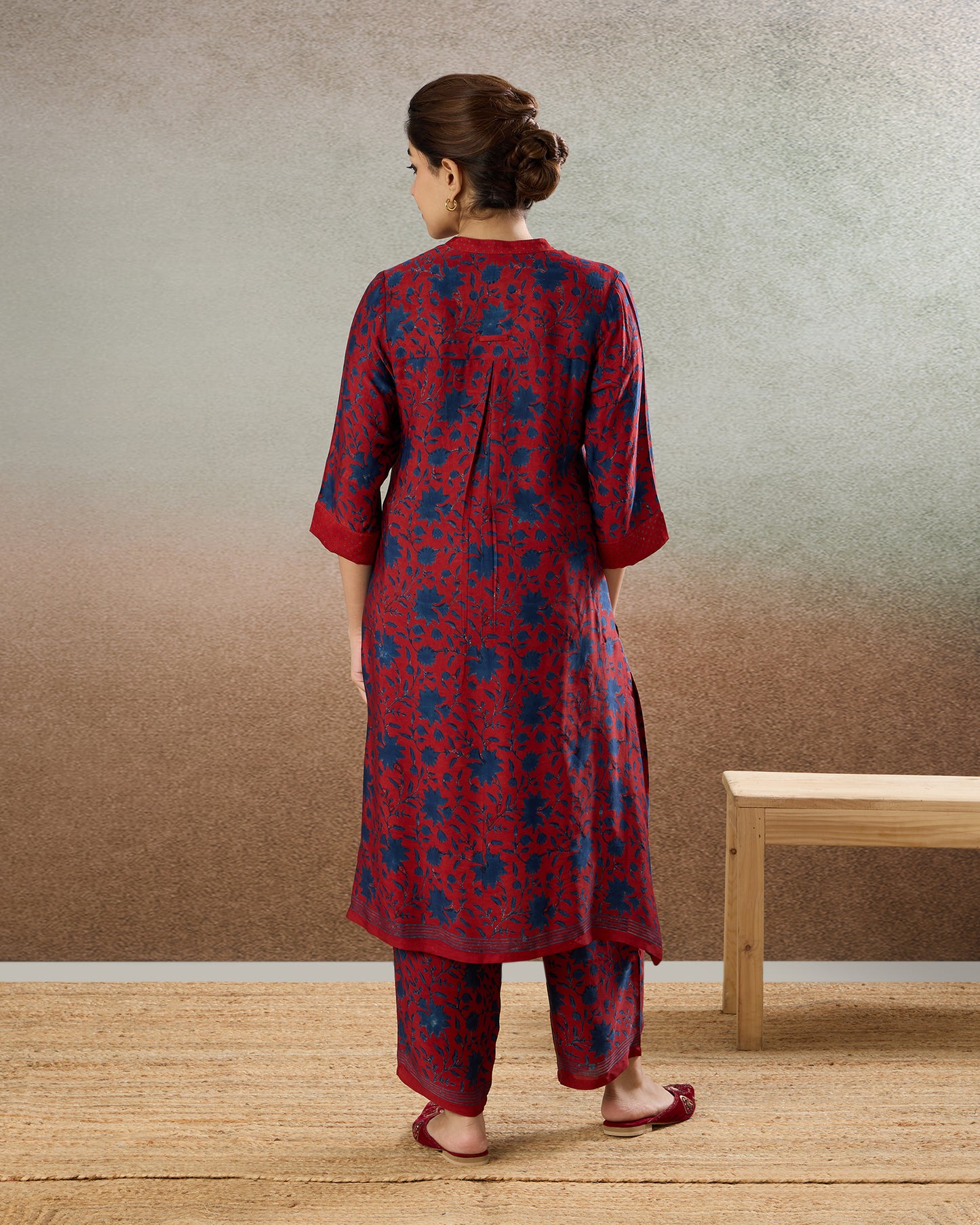 Red / Indigo Ajrakh Coord Set - The Spice of Kutch Collection