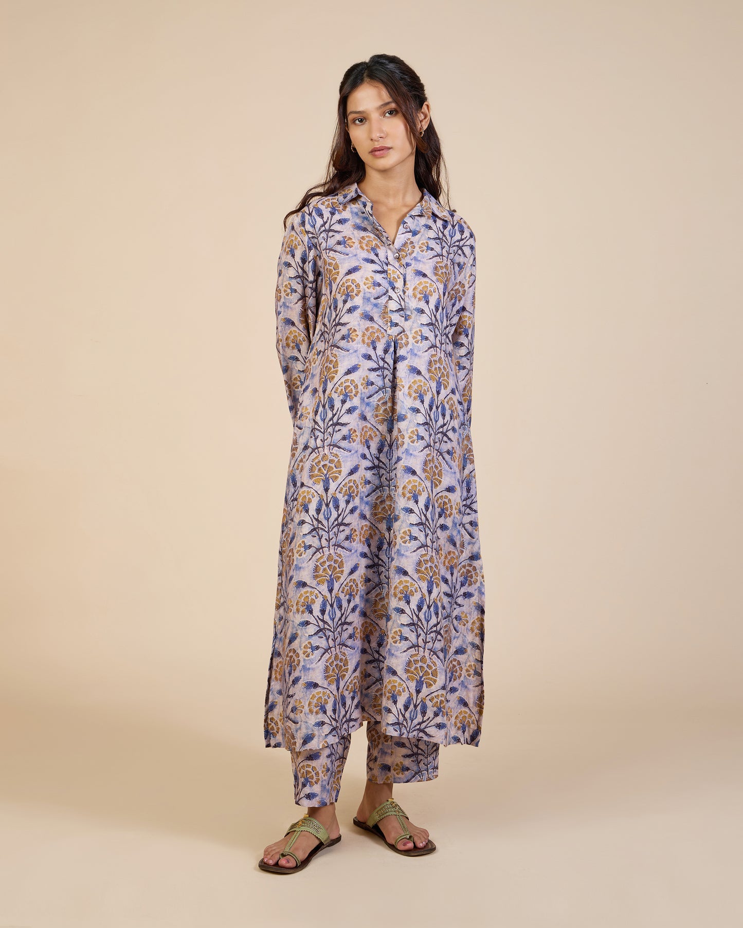 Mauve & Beige Vintage Buds Co-Ord Set – Lush Linens Collection