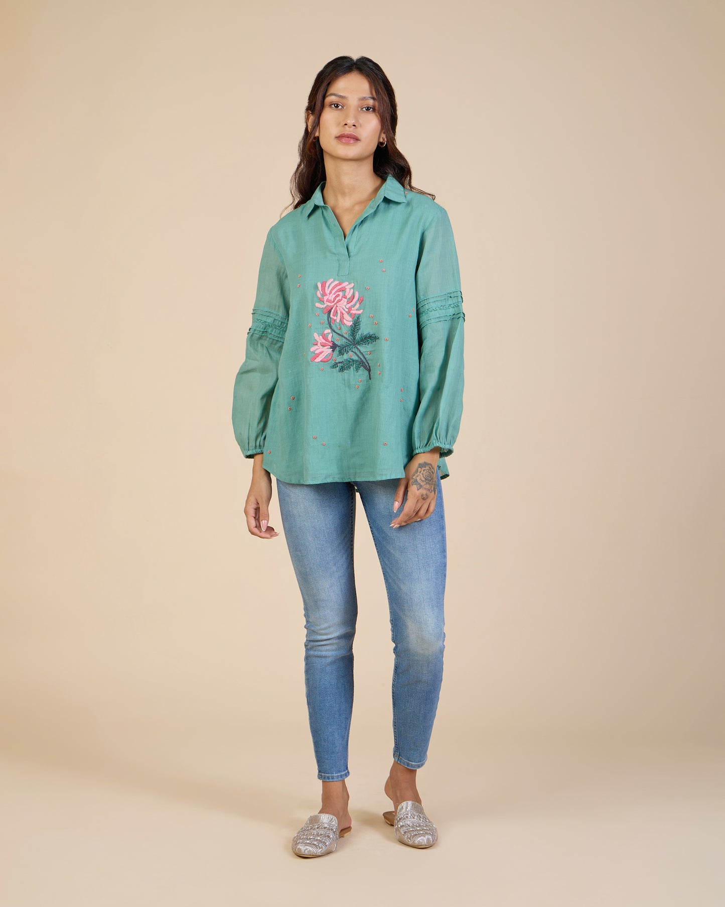 Embroidered Green Shirt – Heidi of the Hills Collection