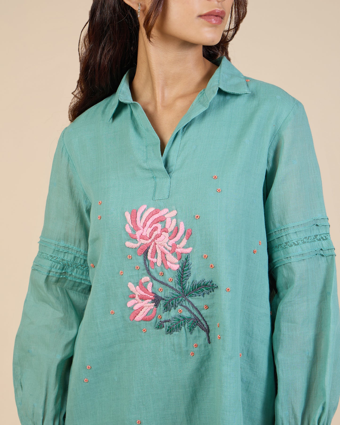 Embroidered Green Shirt – Heidi of the Hills Collection
