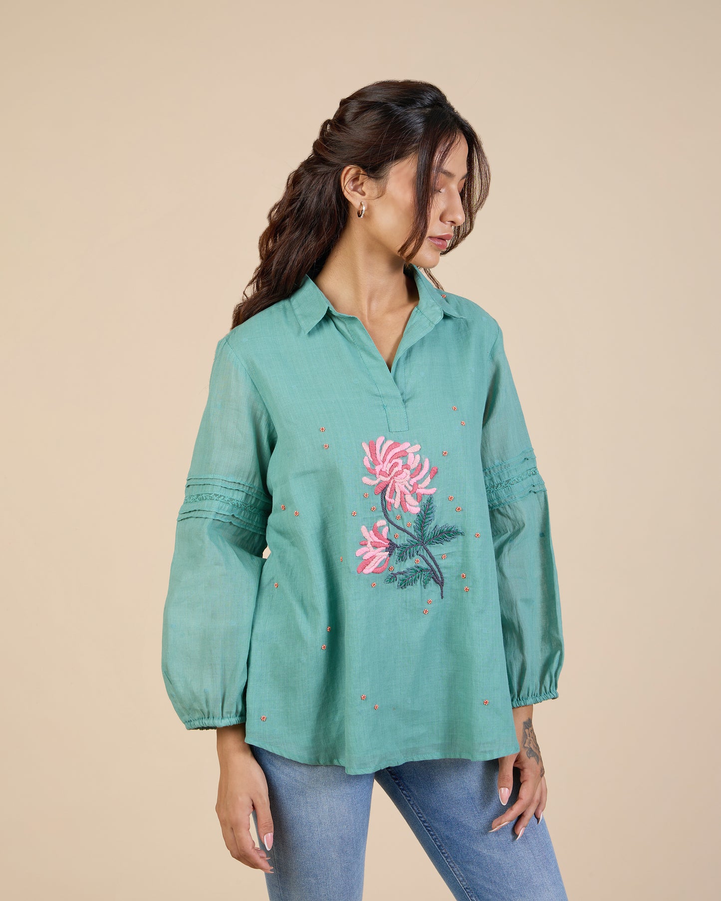 Embroidered Green Shirt – Heidi of the Hills Collection