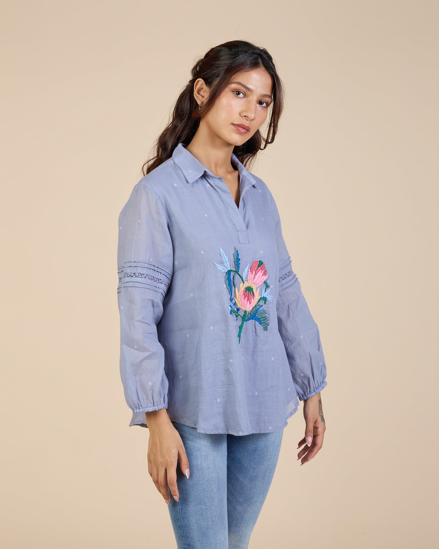 Embroidered Lavender Shirt – Heidi of the Hills Collection