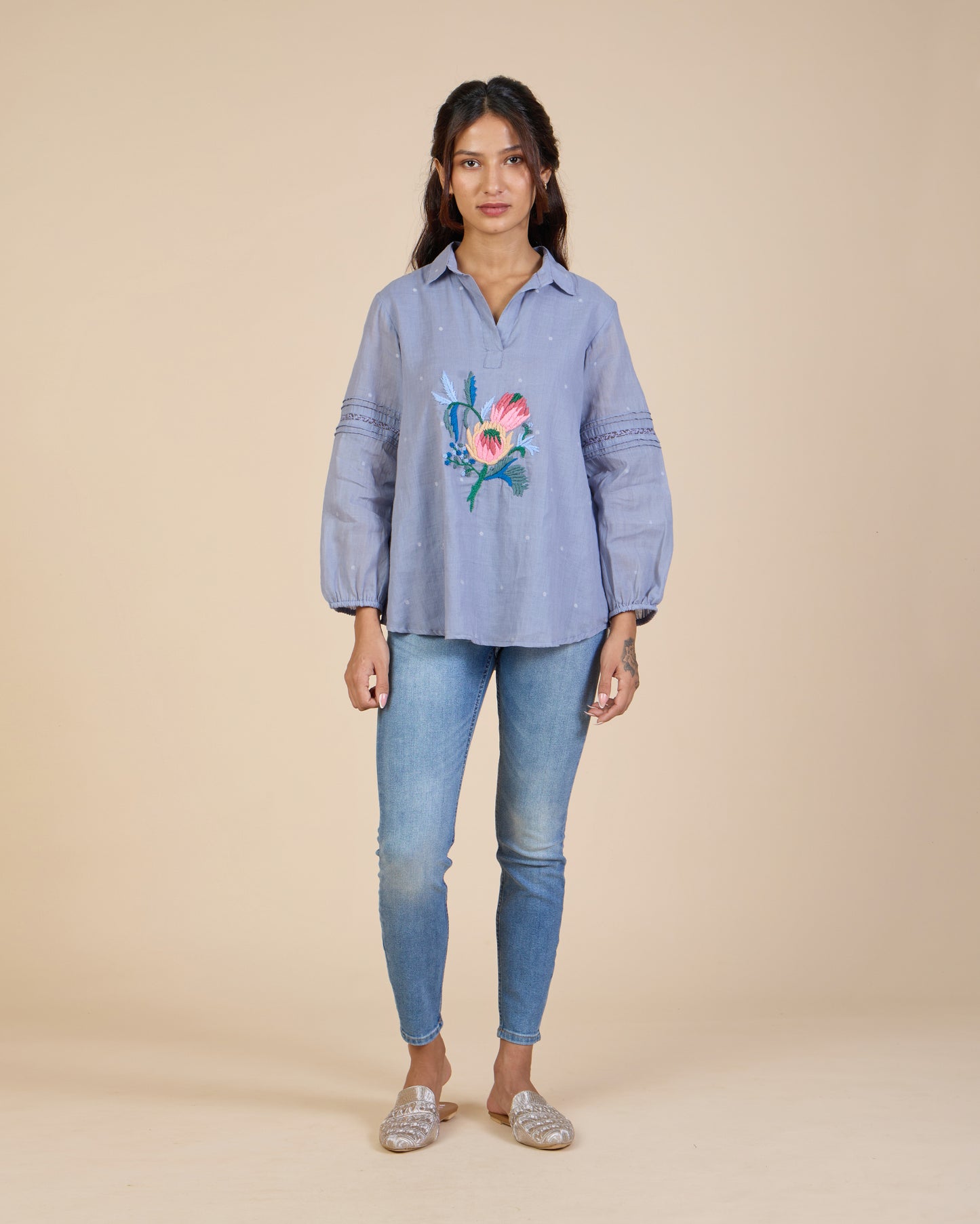 Embroidered Lavender Shirt – Heidi of the Hills Collection