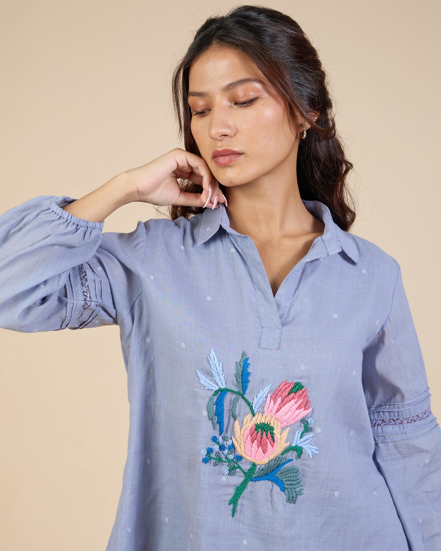 Embroidered Lavender Shirt – Heidi of the Hills Collection