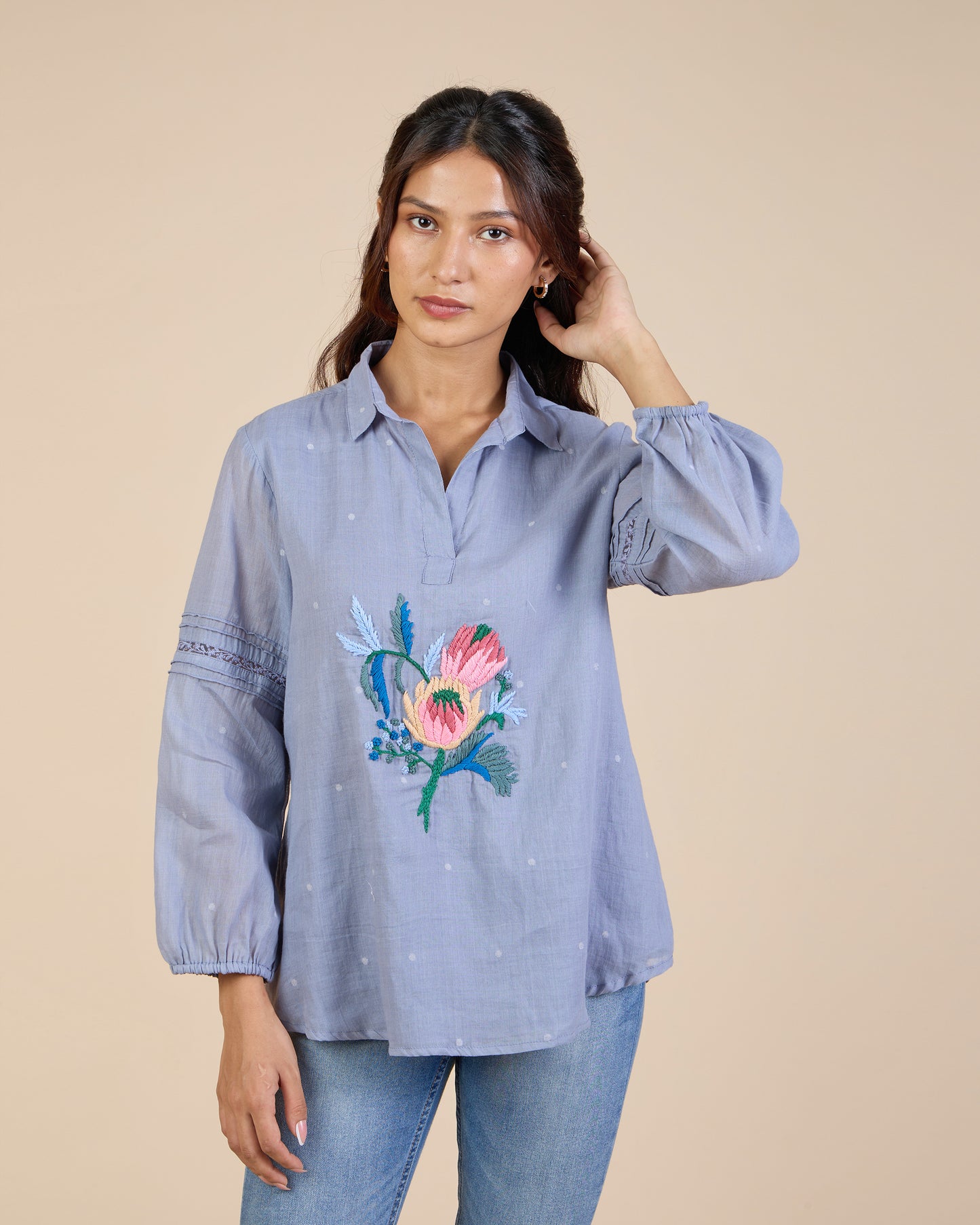 Embroidered Lavender Shirt – Heidi of the Hills Collection
