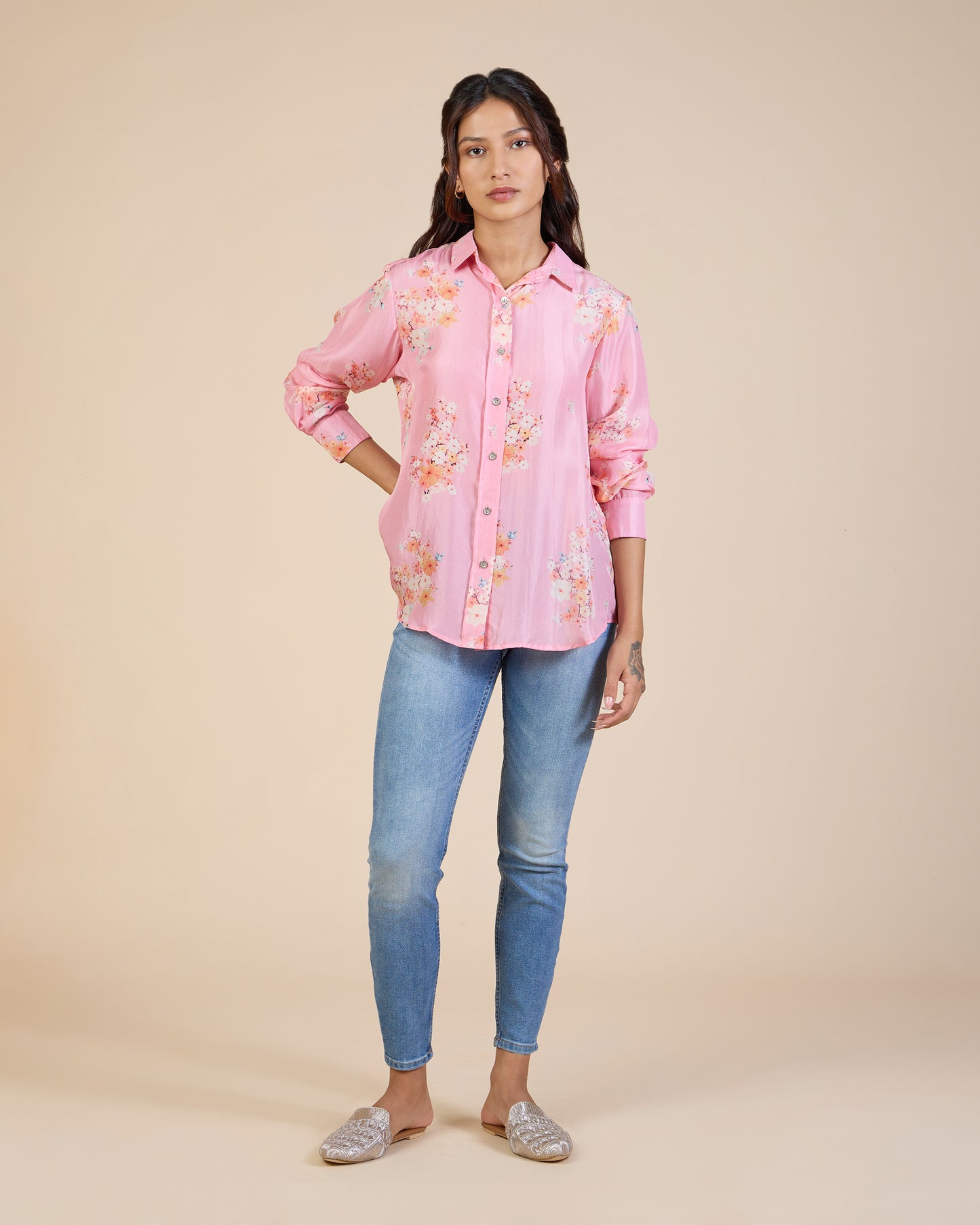 Pink Cherry Blossom Silk Shirt – Silk Route Collection