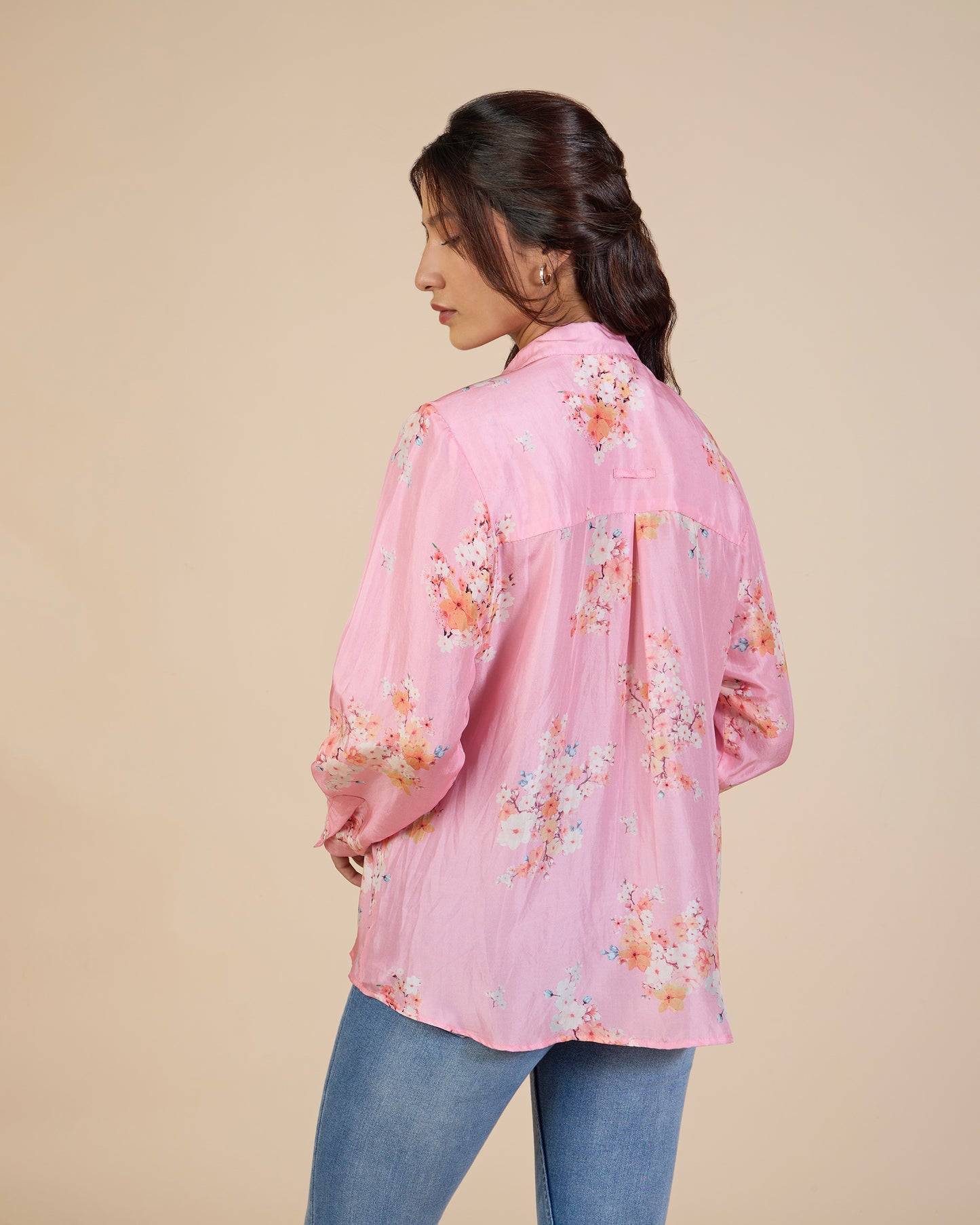 Pink Cherry Blossom Silk Shirt – Silk Route Collection