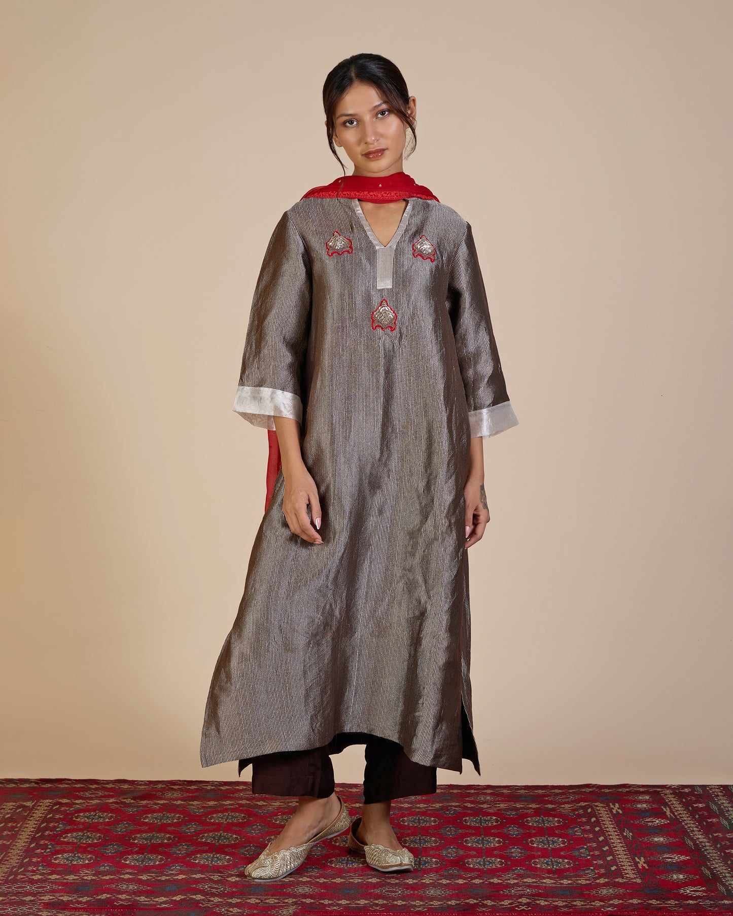 Coffee & Red Tissue Stripe Set – Venus Rising Collection