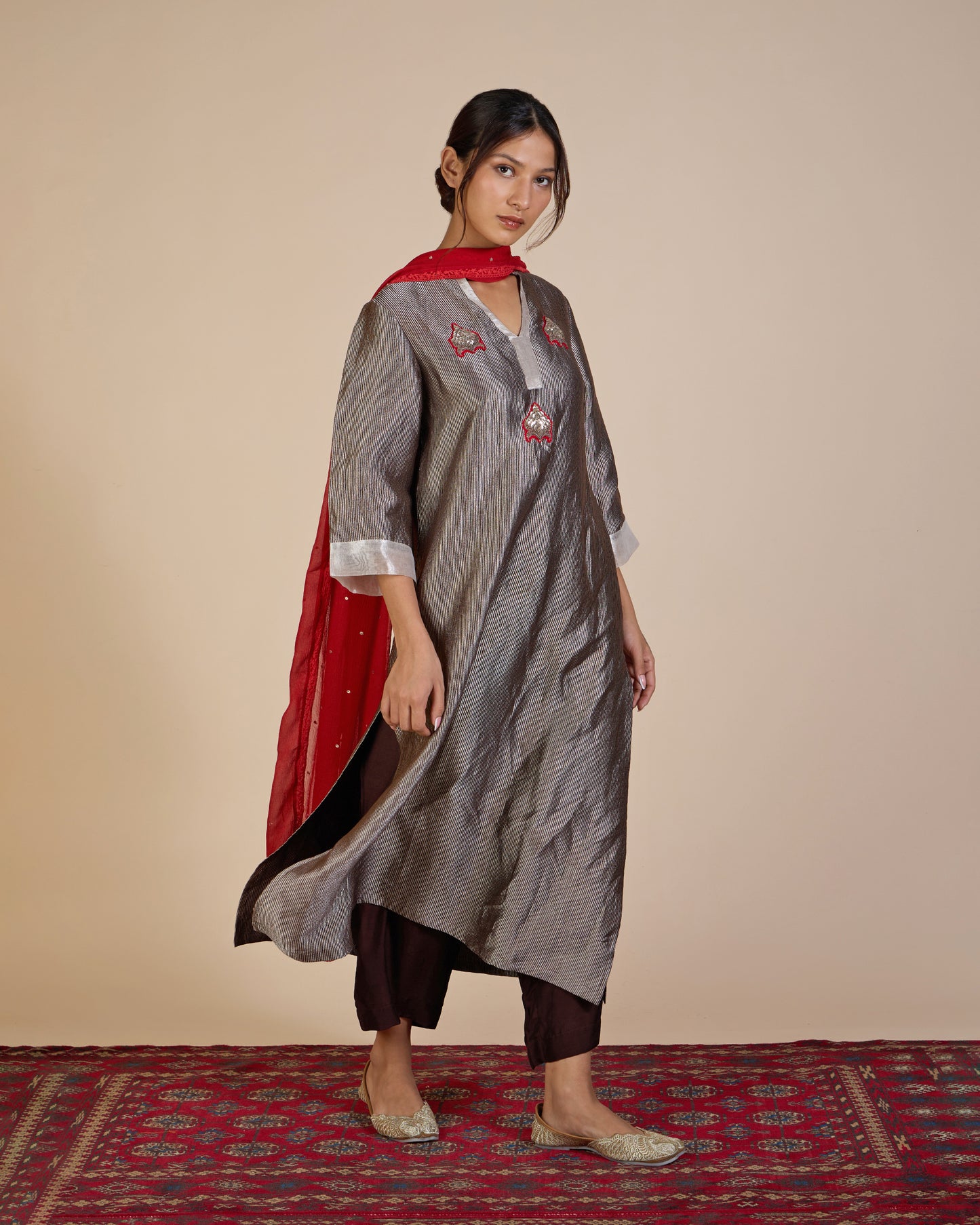 Coffee & Red Tissue Stripe Set – Venus Rising Collection