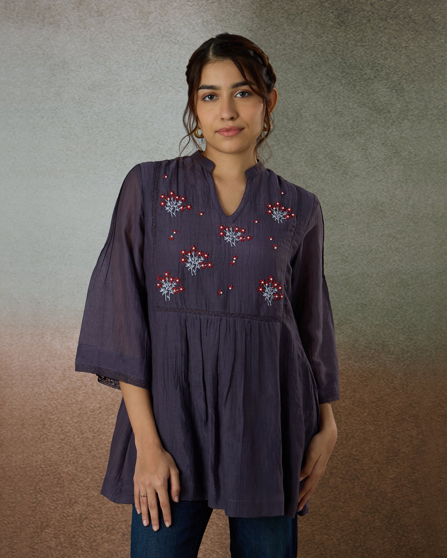 Mauve Yoke Shirt - Heidi of the Hills Collection