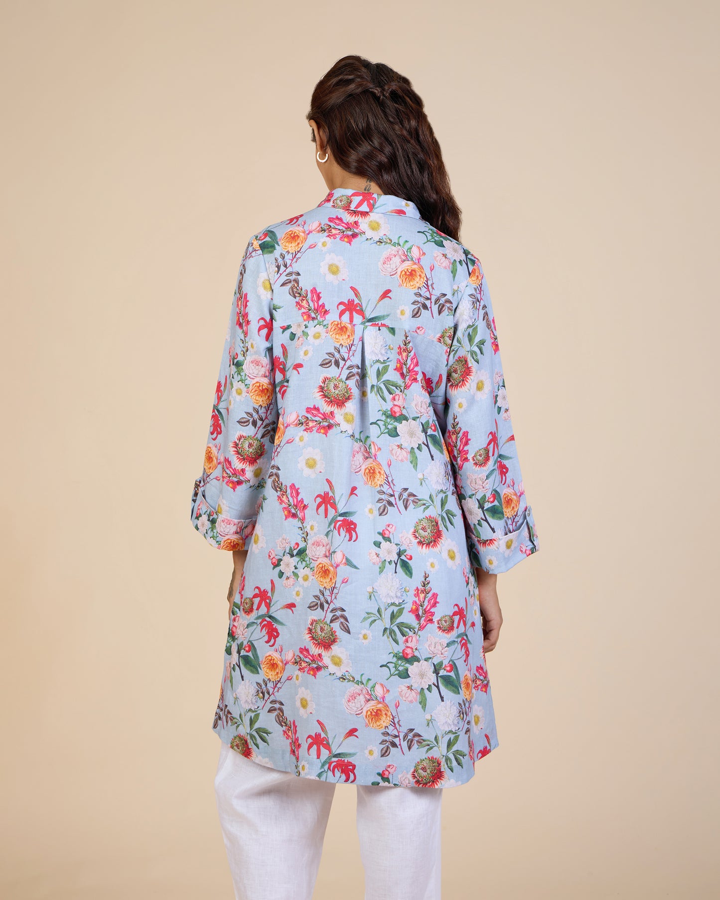 Sky Dense Floral Tunic – Lush Linens Collection