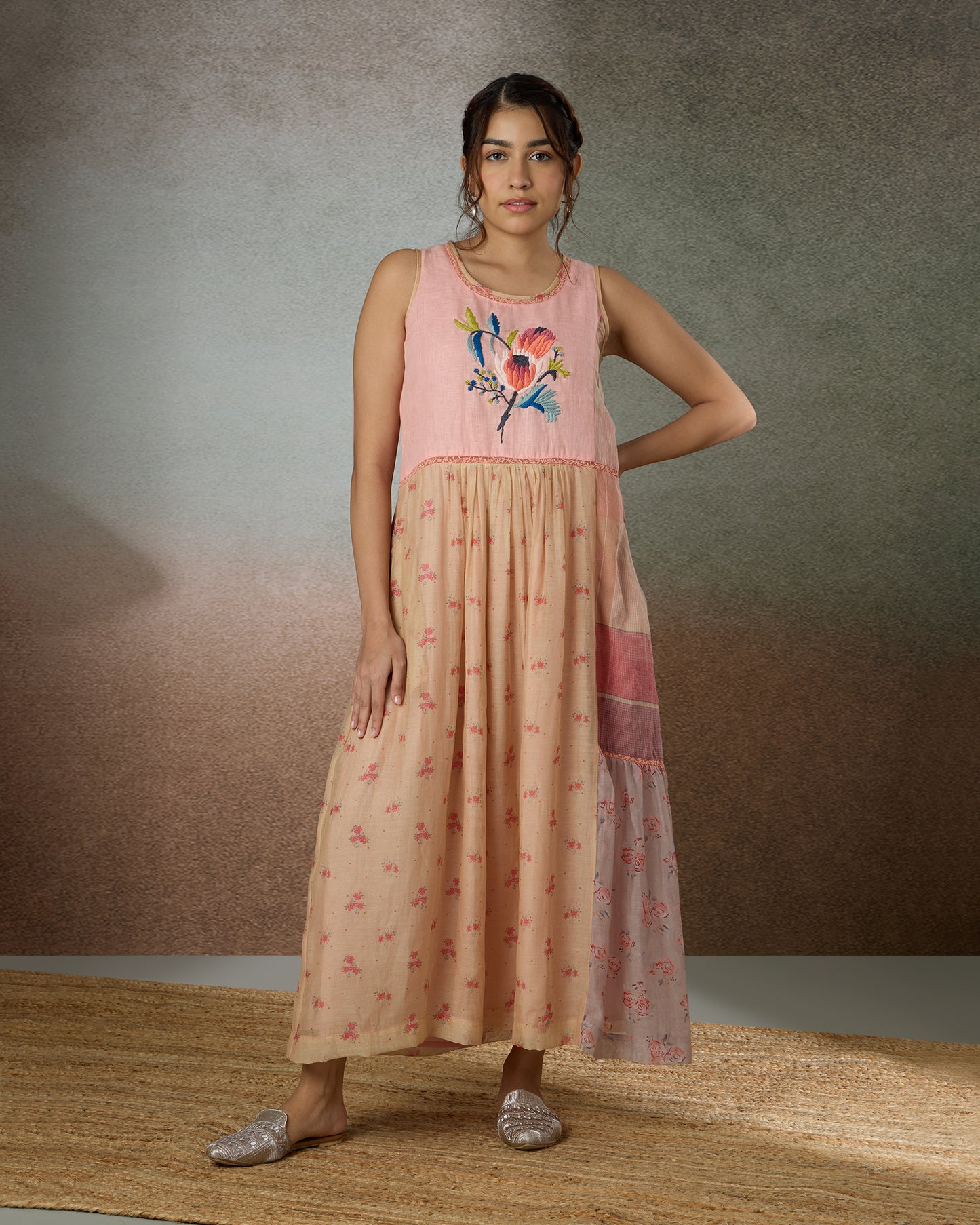 Shades of Coral Patchwork Dress - Heidi of the Hills Collection