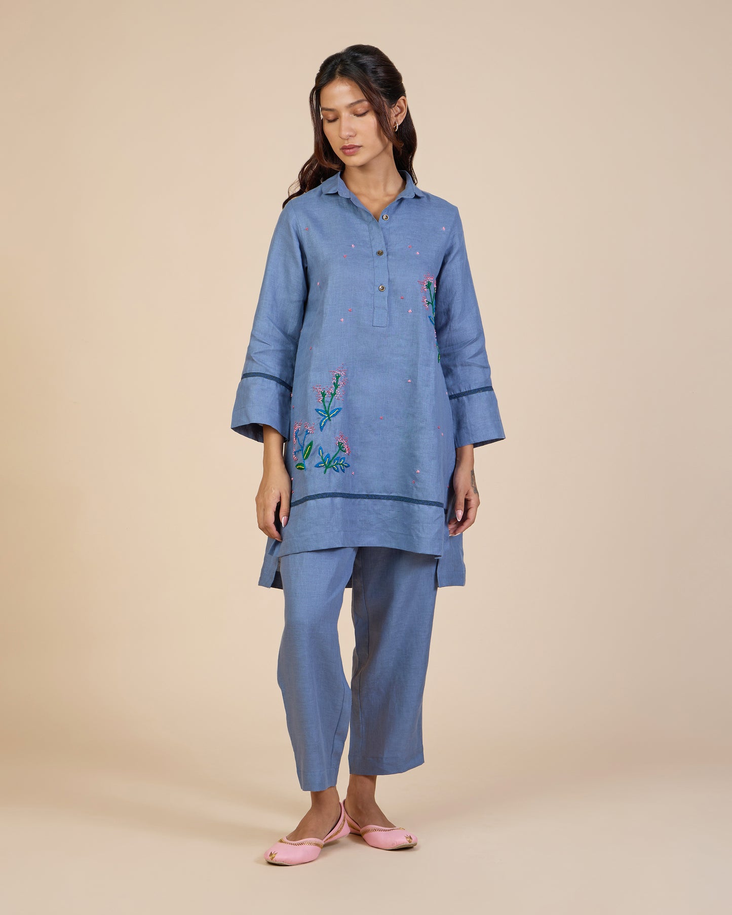 Embroidered Blue Co-Ord Set – Heidi of the Hills Collection