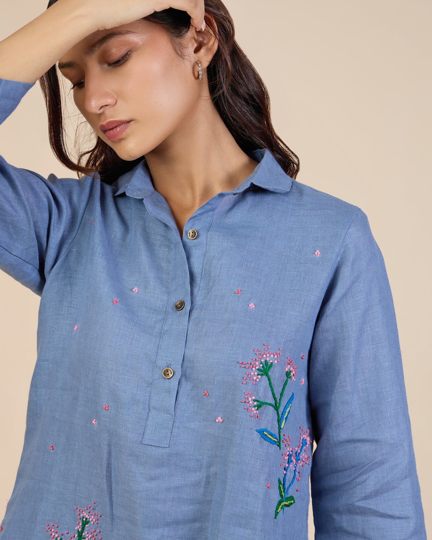 Embroidered Blue Co-Ord Set – Heidi of the Hills Collection