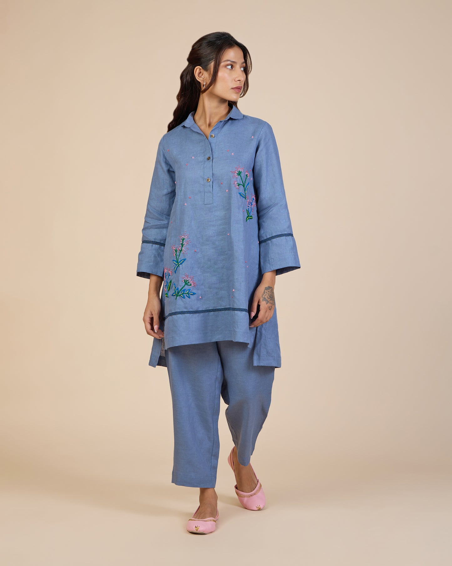 Embroidered Blue Co-Ord Set – Heidi of the Hills Collection