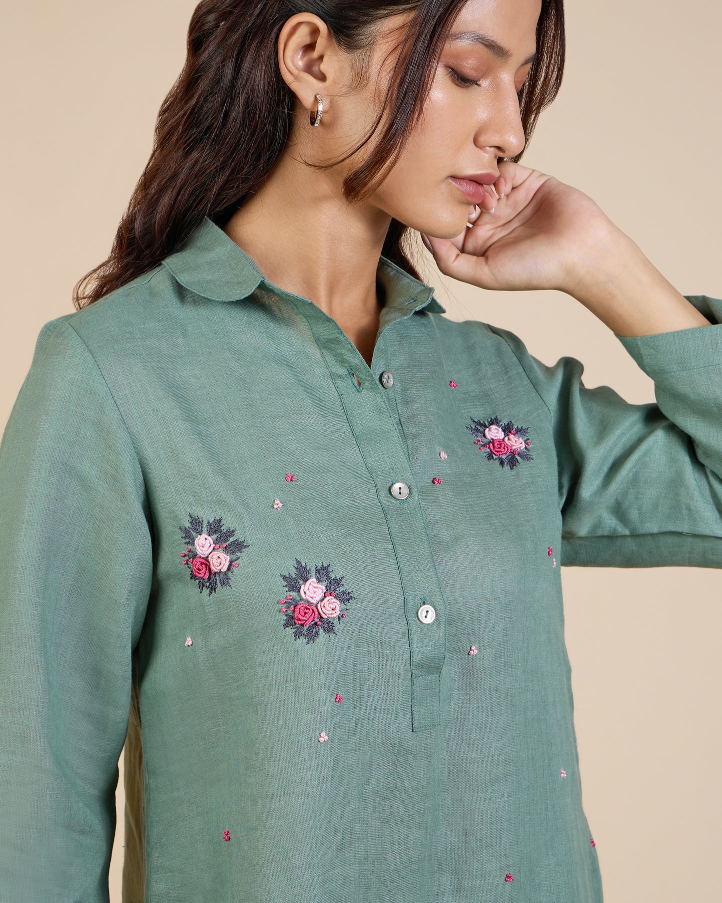 Embroidered Fern Co-Ord Set – Heidi of the Hills Collection