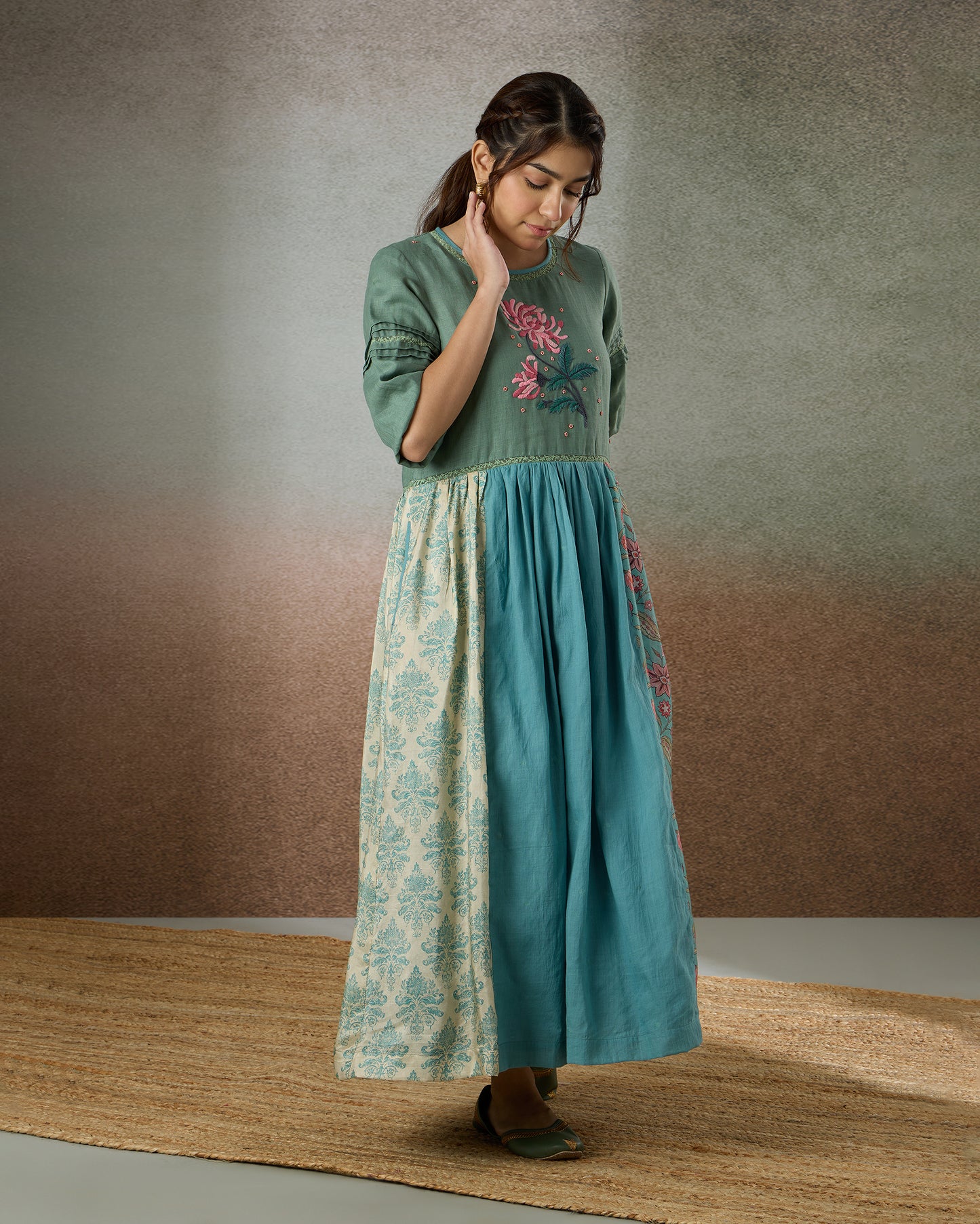 Shades of Fern Patchwork Dress - Heidi of the Hills Collection