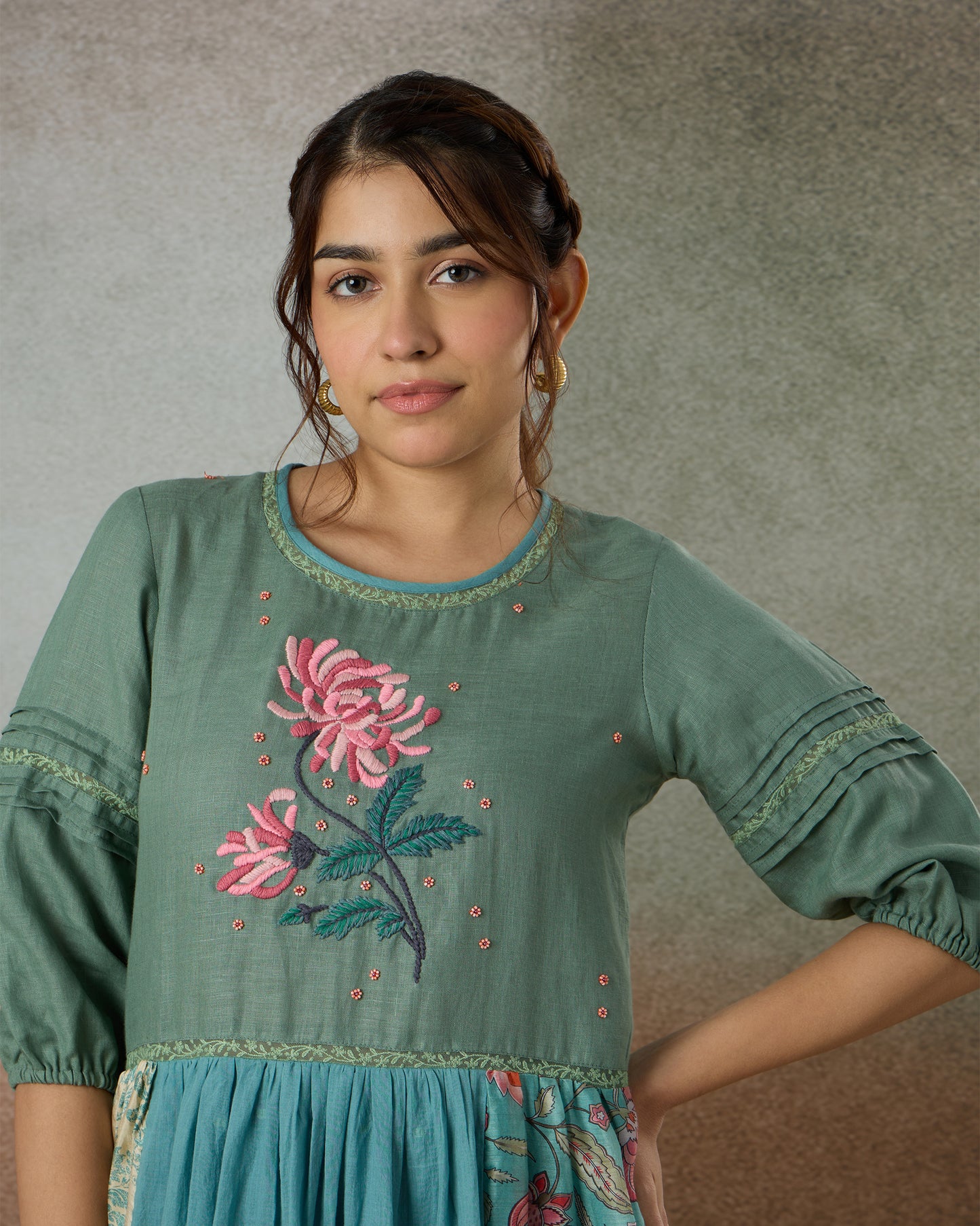 Shades of Fern Patchwork Dress - Heidi of the Hills Collection