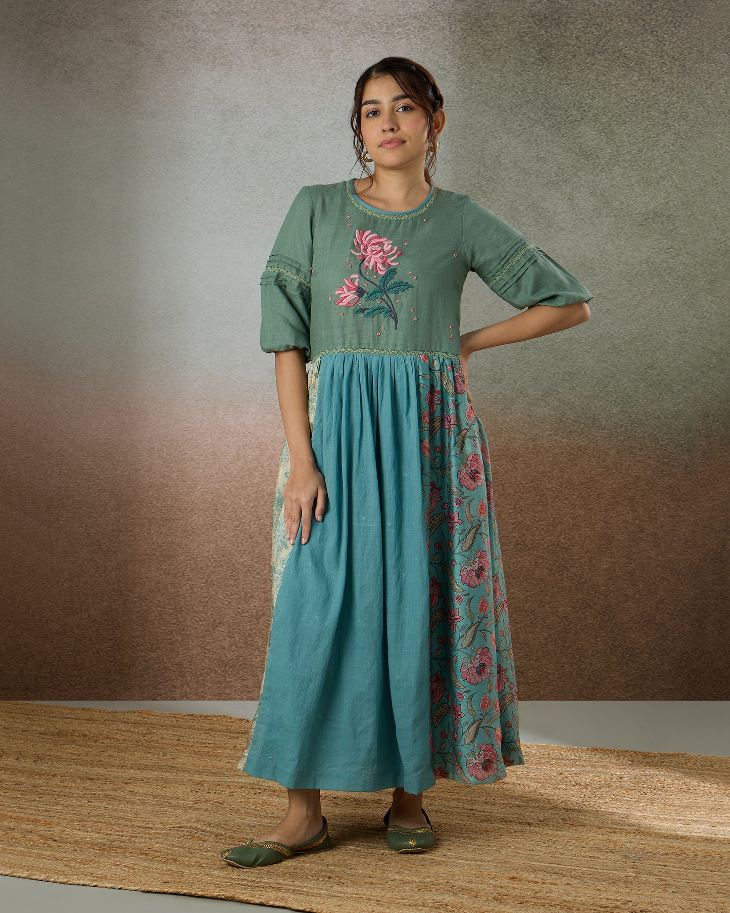 Shades of Fern Patchwork Dress - Heidi of the Hills Collection