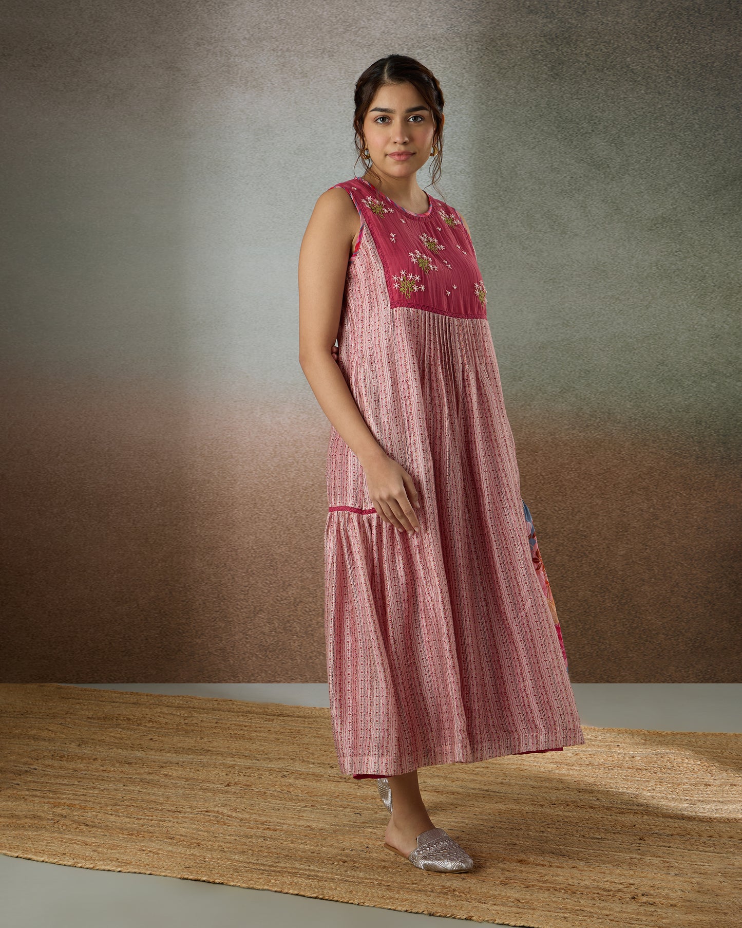 Watercolour Floral Stripe Dress - Heidi of the Hills Collection