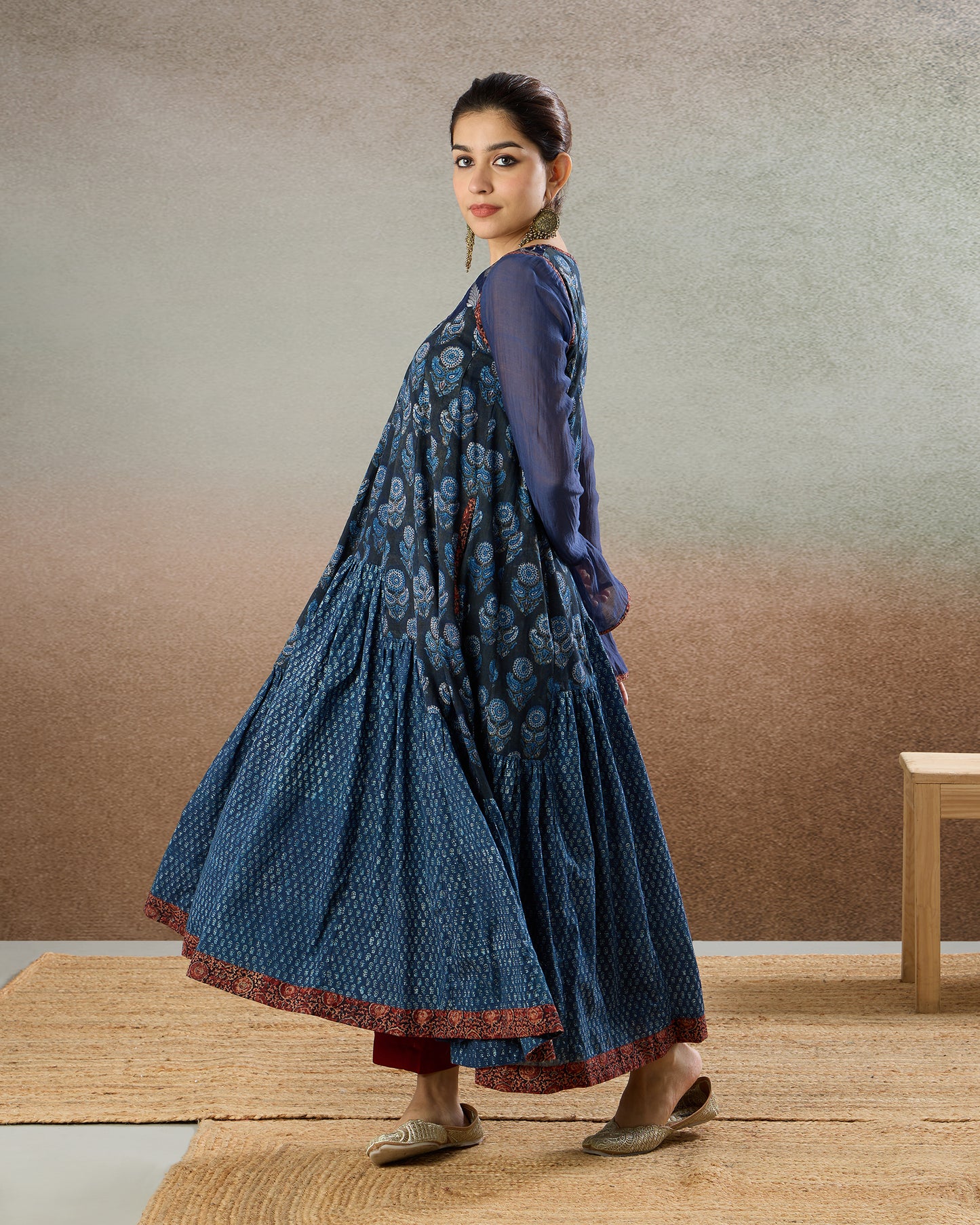 Indigo Gathered Tunic & Pants Set - The Spice of Kutch Collection