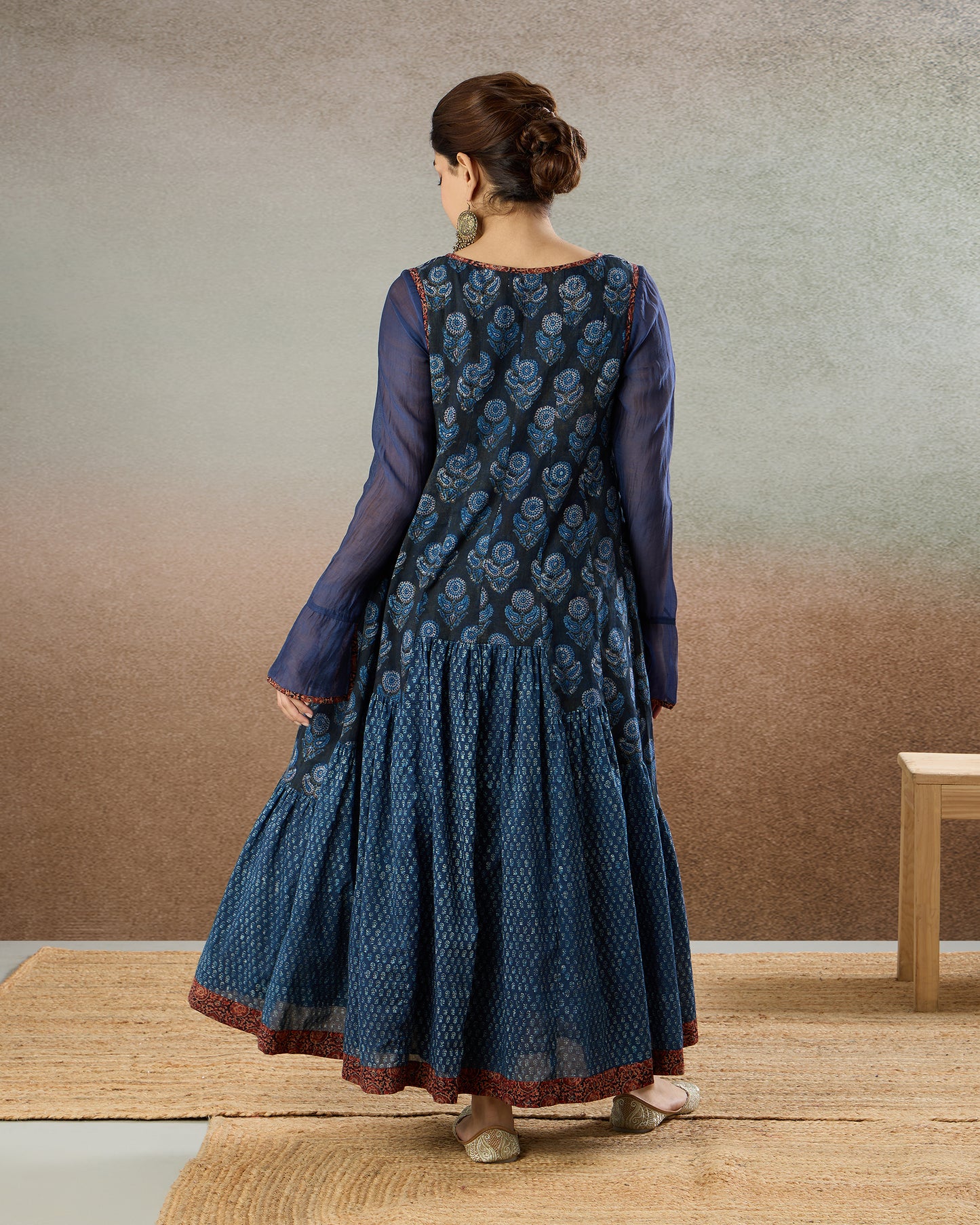Indigo Gathered Tunic & Pants Set - The Spice of Kutch Collection