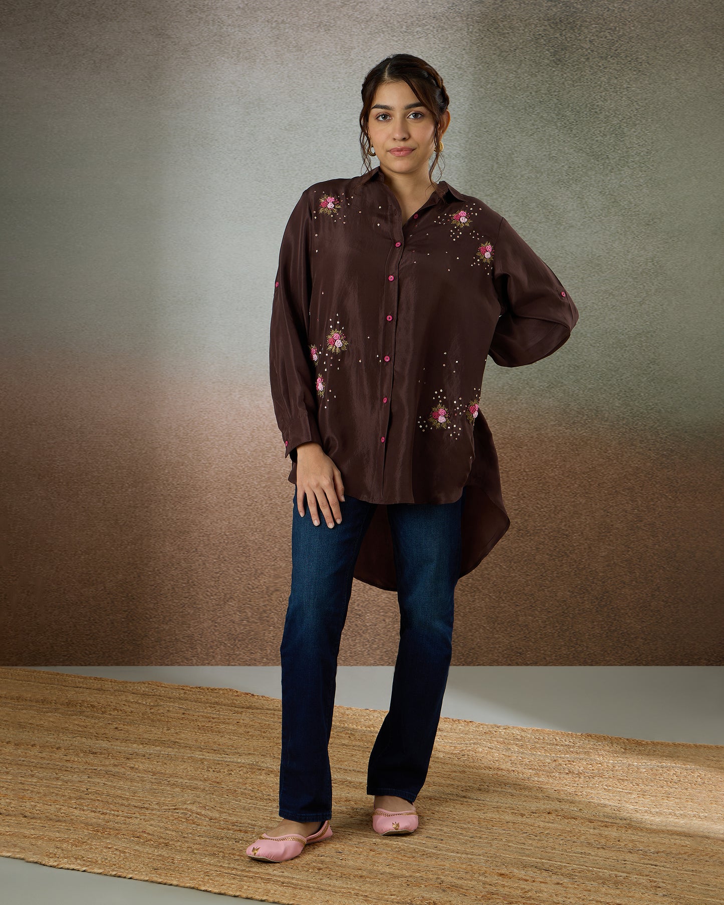 Coffee Bean Oversized Shirt - Heidi of the Hills Collection