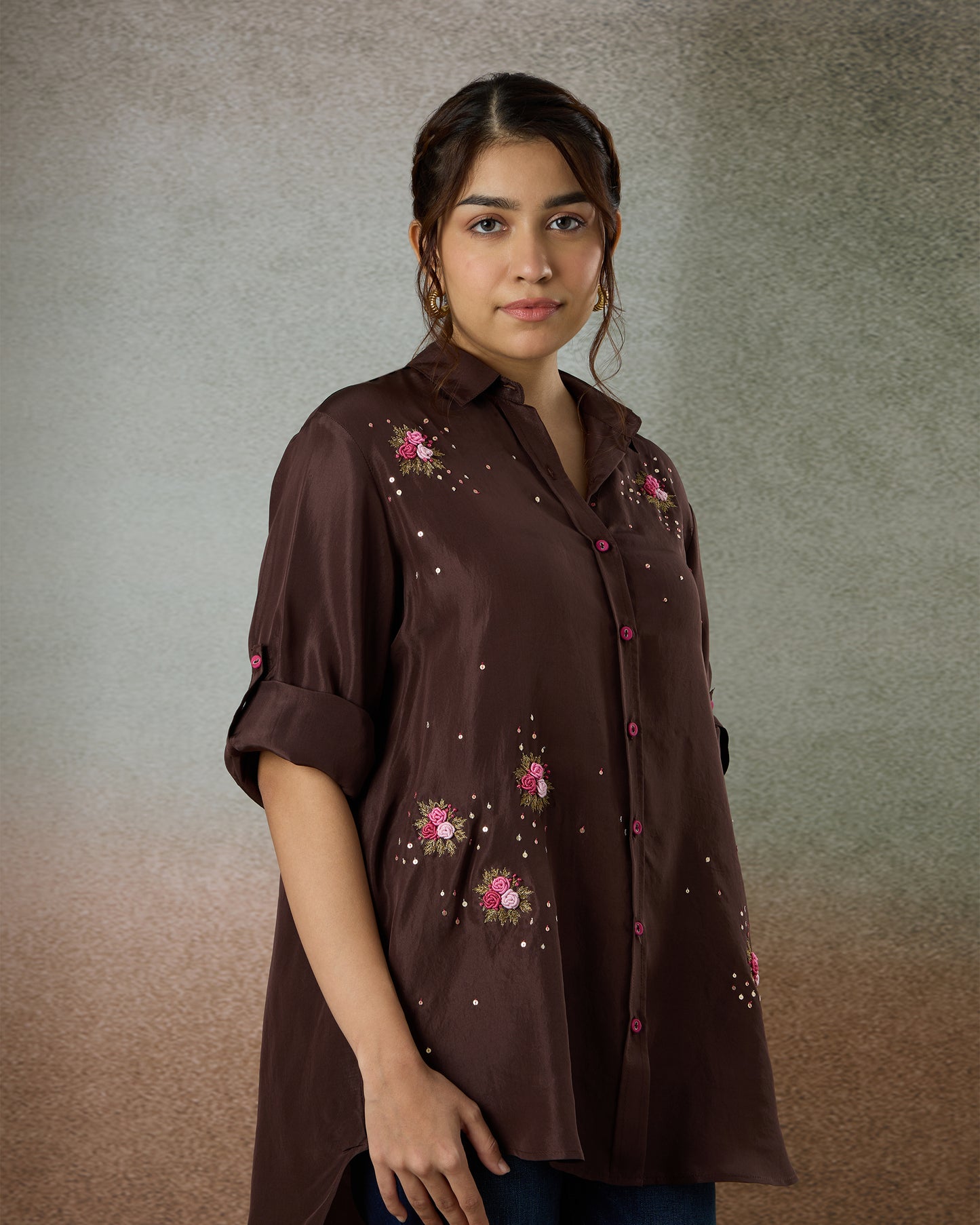 Coffee Bean Oversized Shirt - Heidi of the Hills Collection