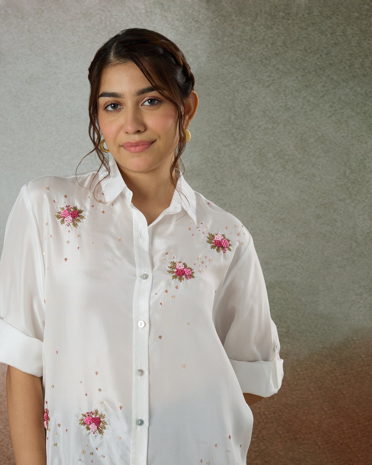 Pearl White Oversized Shirt - Heidi of the Hills Collection