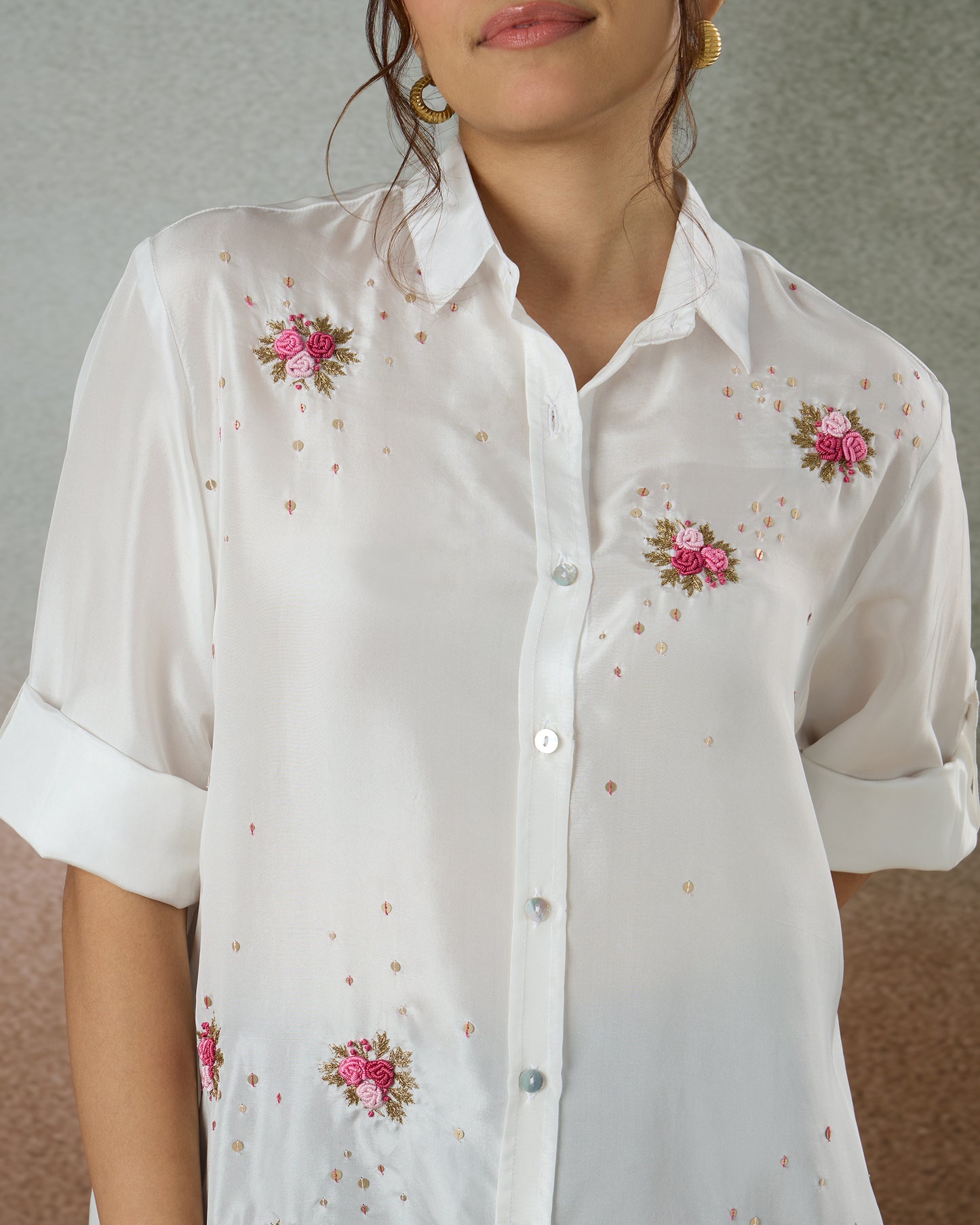Pearl White Oversized Shirt - Heidi of the Hills Collection