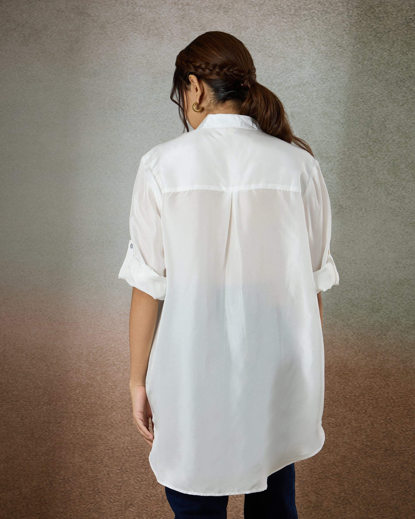 Pearl White Oversized Shirt - Heidi of the Hills Collection