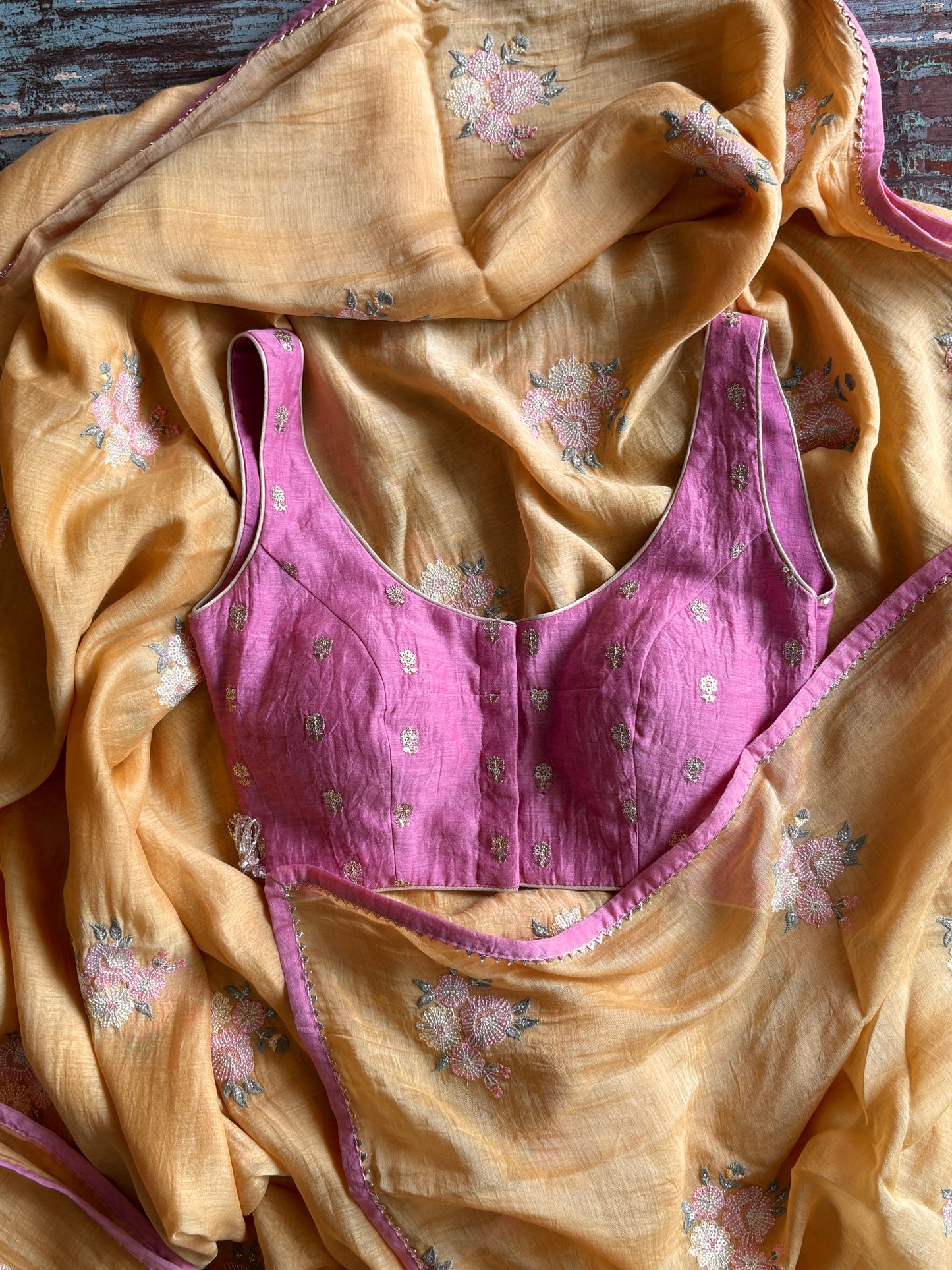 Peony Chanderi Silk Saree – Sunlit Yellow