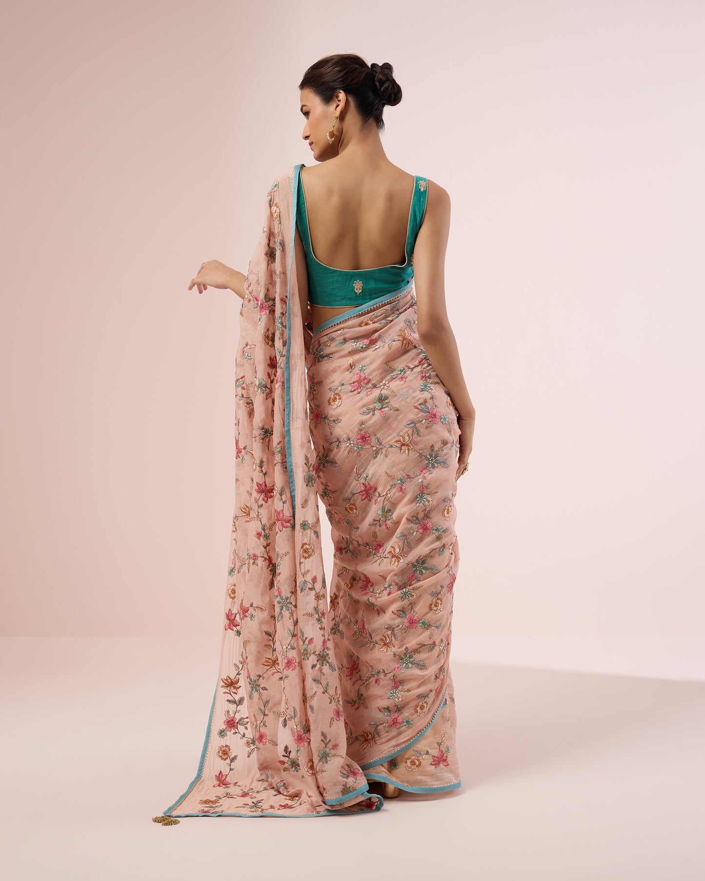 Petunia Chanderi Silk Saree – Pale Pink