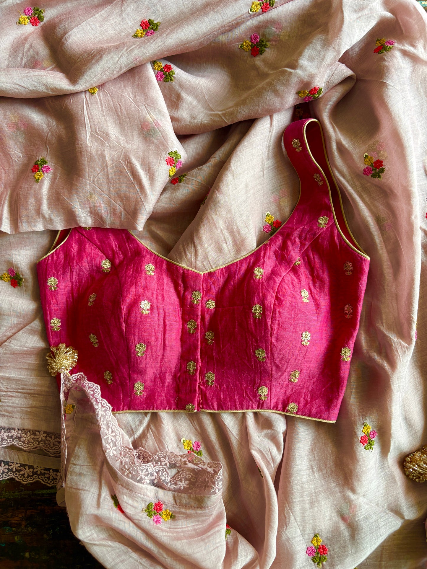 Juicy Pink Sleeveless Blouse with Pads