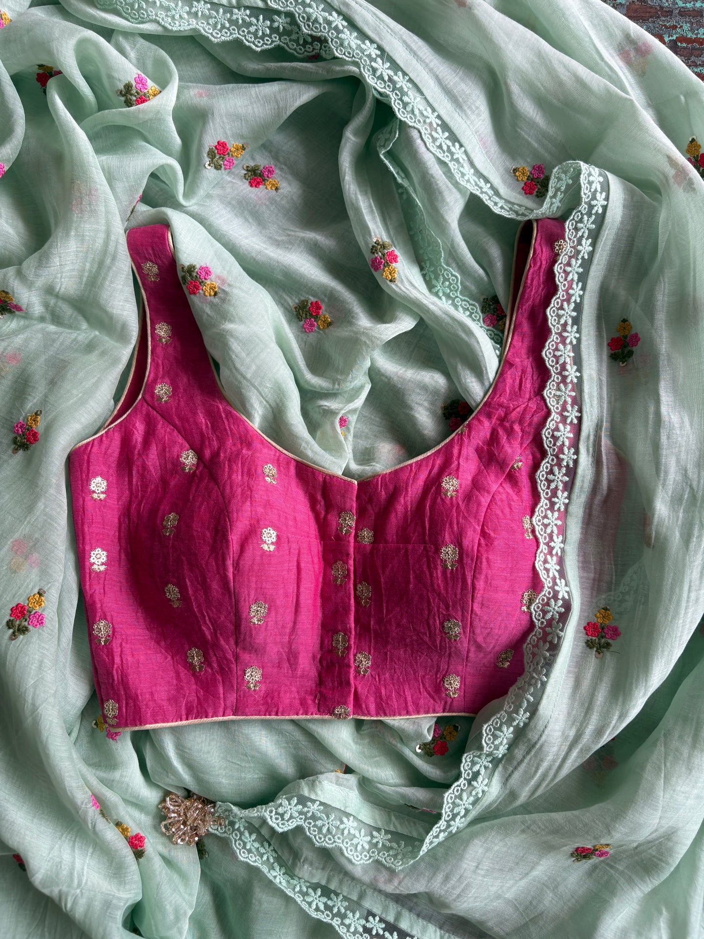 Juicy Pink Sleeveless Blouse with Pads