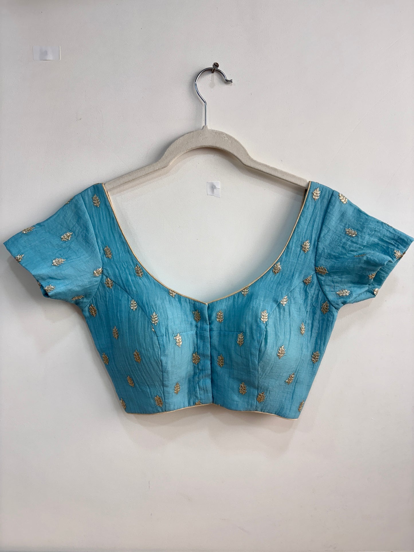 VINTAGE TURQ BLOUSE WITH SLEEVES