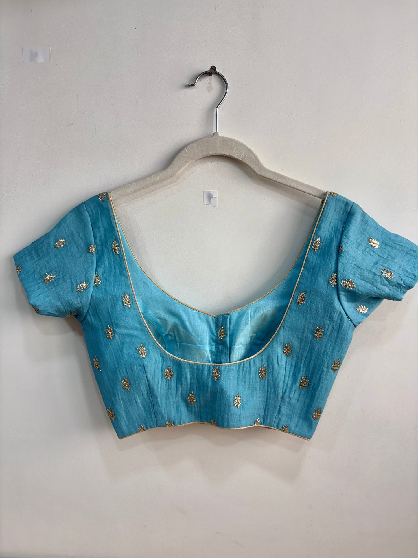 VINTAGE TURQ BLOUSE WITH SLEEVES