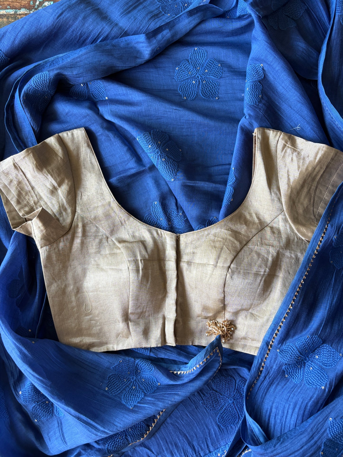 SADABAHAR — Blue Chanderi Silk Saree