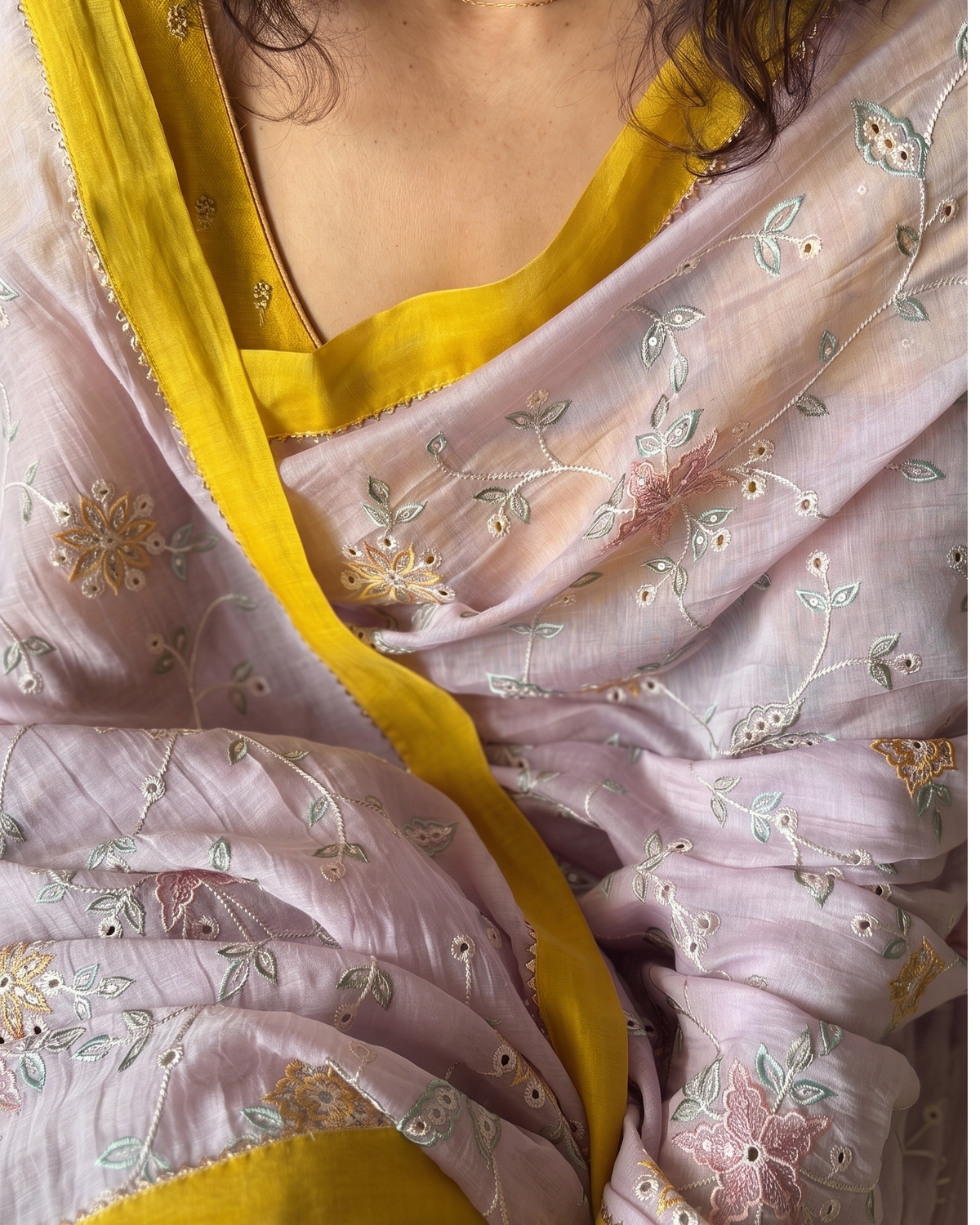 MALLIPOO | Lilac Chanderi Silk Saree