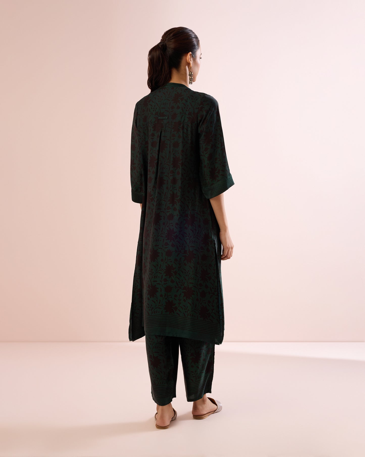 GREEN/ BLACK AJRAKH COORD SET