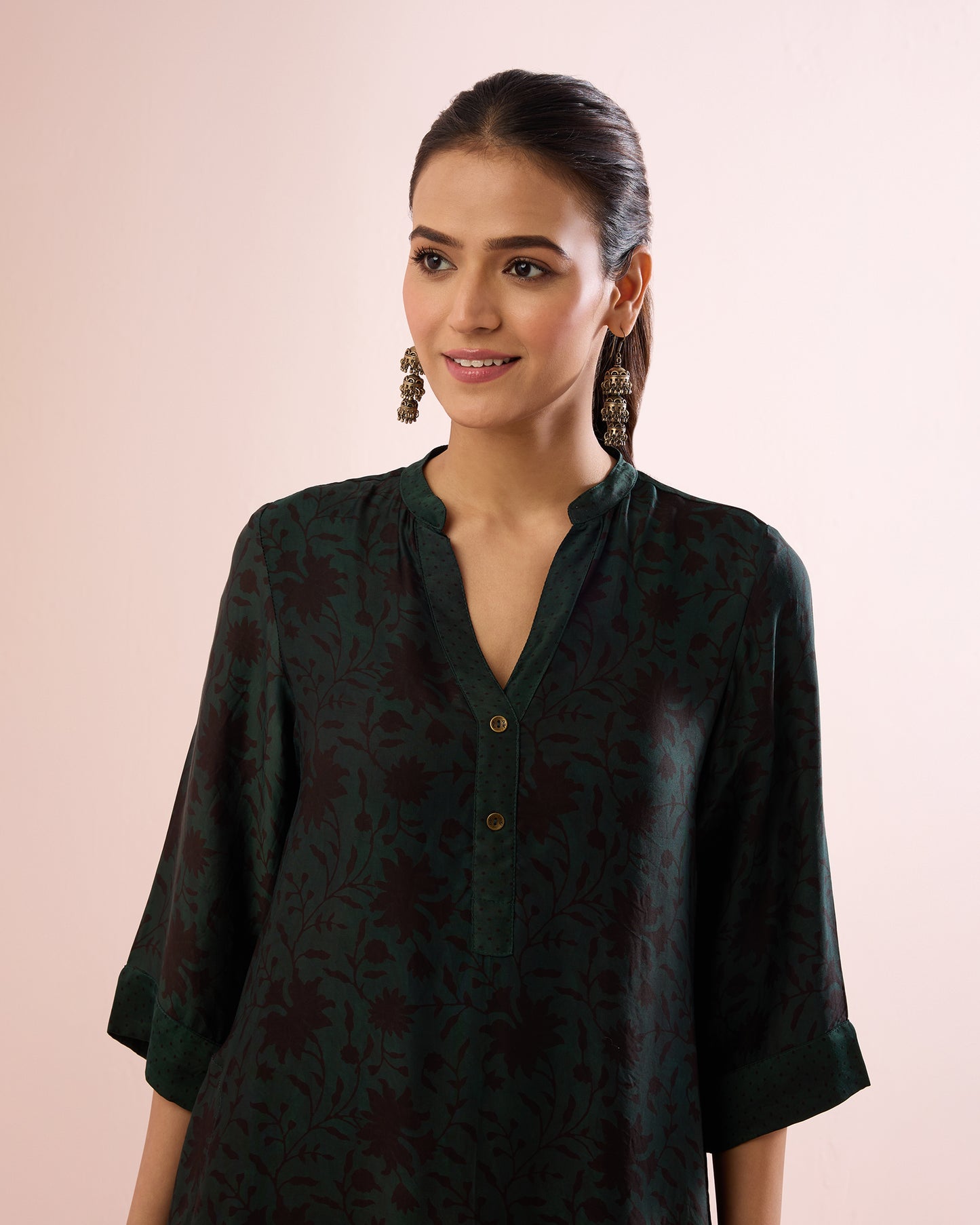 GREEN/ BLACK AJRAKH COORD SET