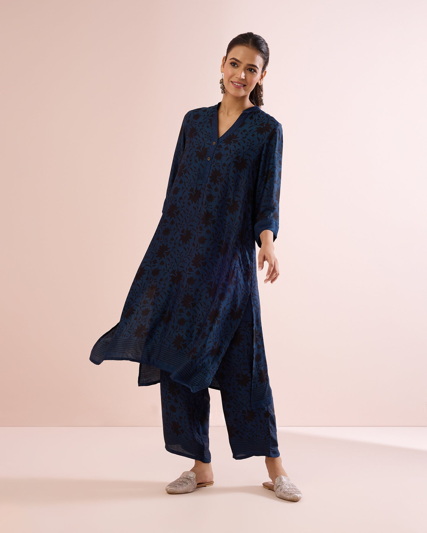 INDIGO/ BLACK AJRAKH COORD SET