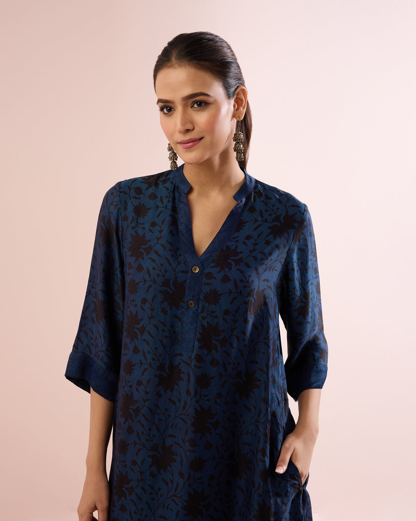 INDIGO/ BLACK AJRAKH COORD SET