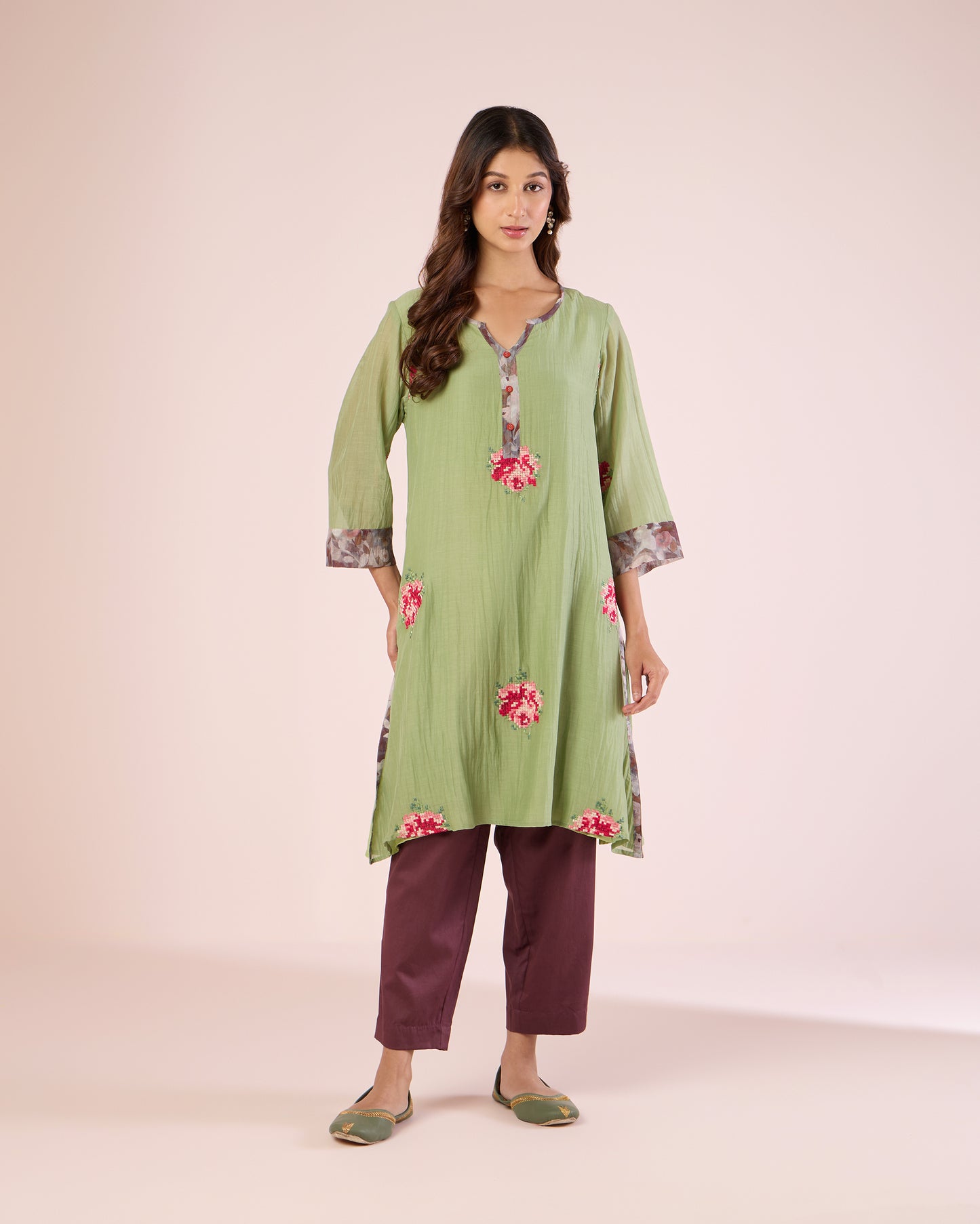 Pixel Rose Co-Ord - Fern / Grape