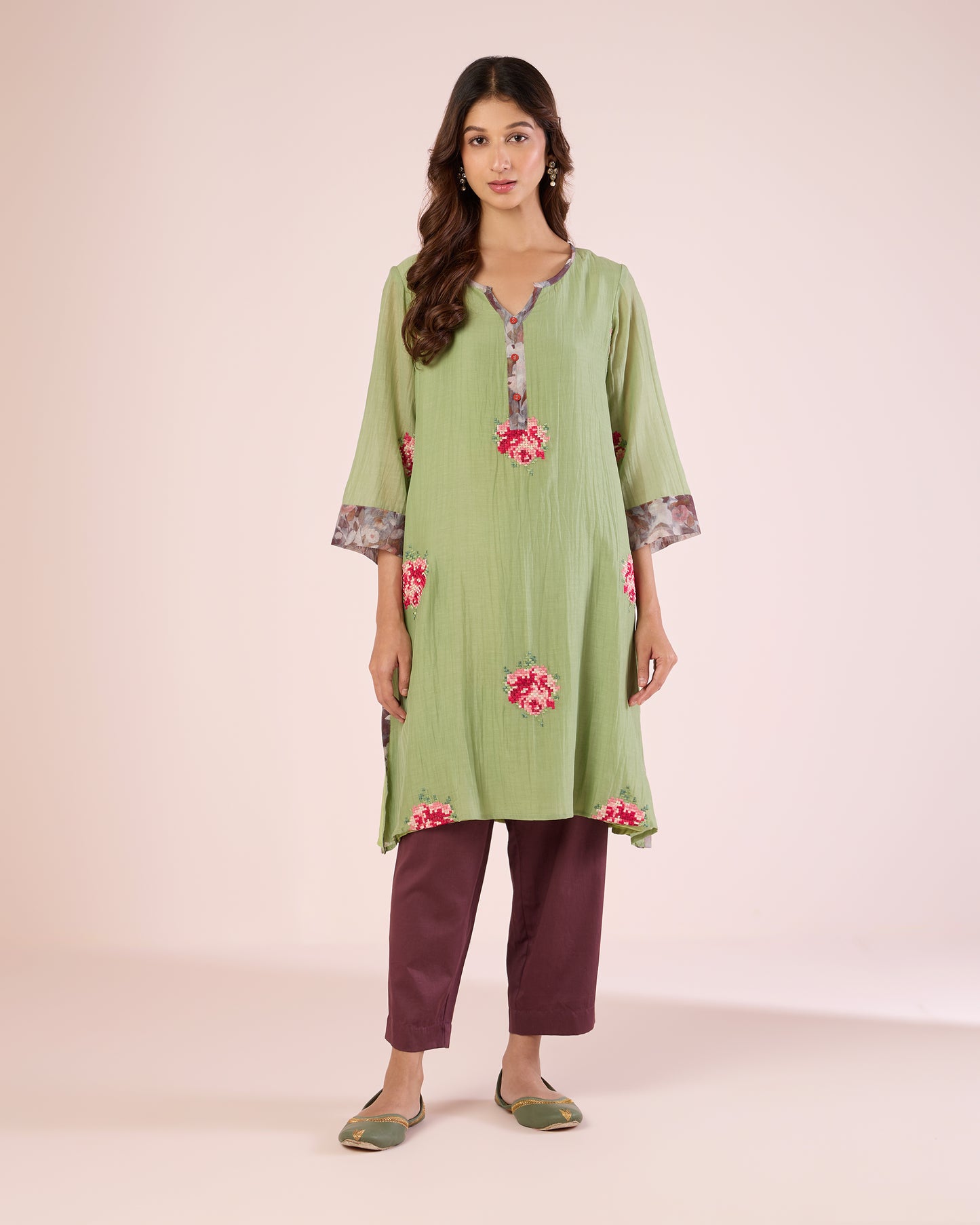 Pixel Rose Co-Ord - Fern / Grape