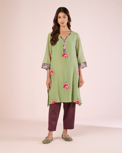 Pixel Rose Co-Ord - Fern / Grape